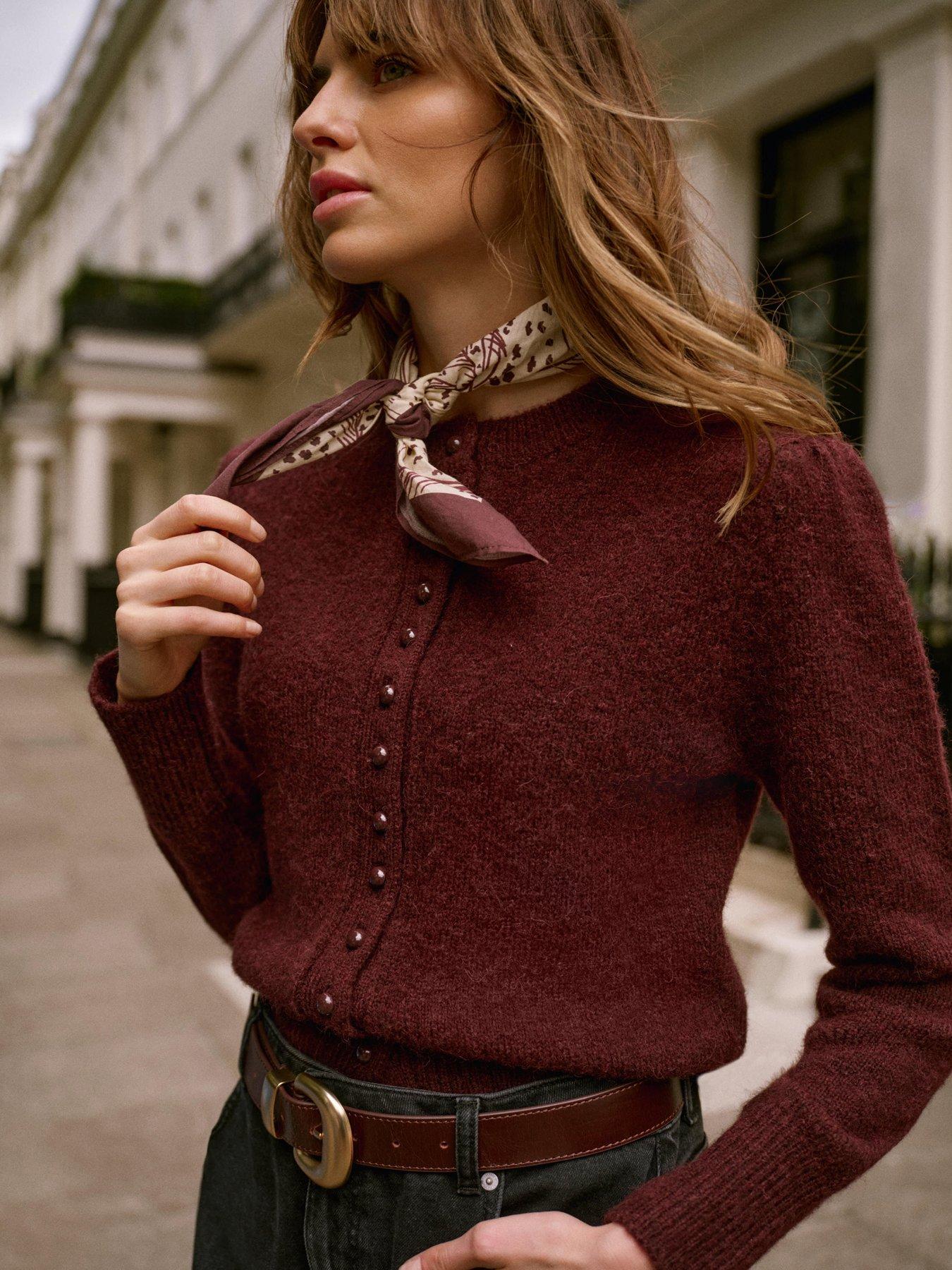 Image 2 of 6 of Mint Velvet Multi Button Cardigan - Red