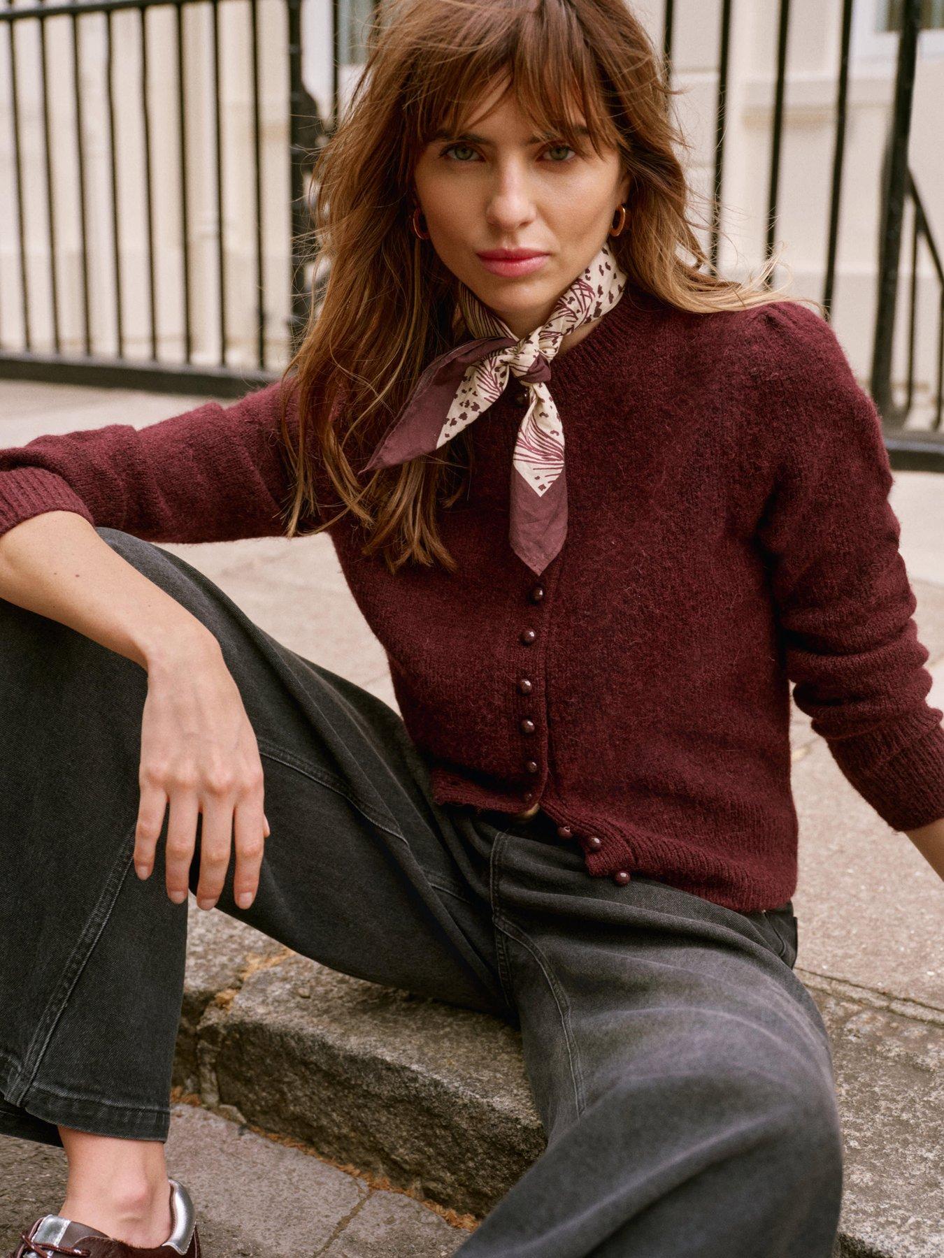 Image 3 of 6 of Mint Velvet Multi Button Cardigan - Red