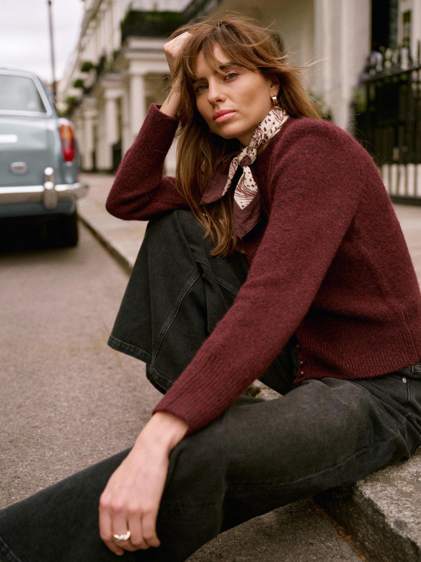 Image 4 of 6 of Mint Velvet Multi Button Cardigan - Red