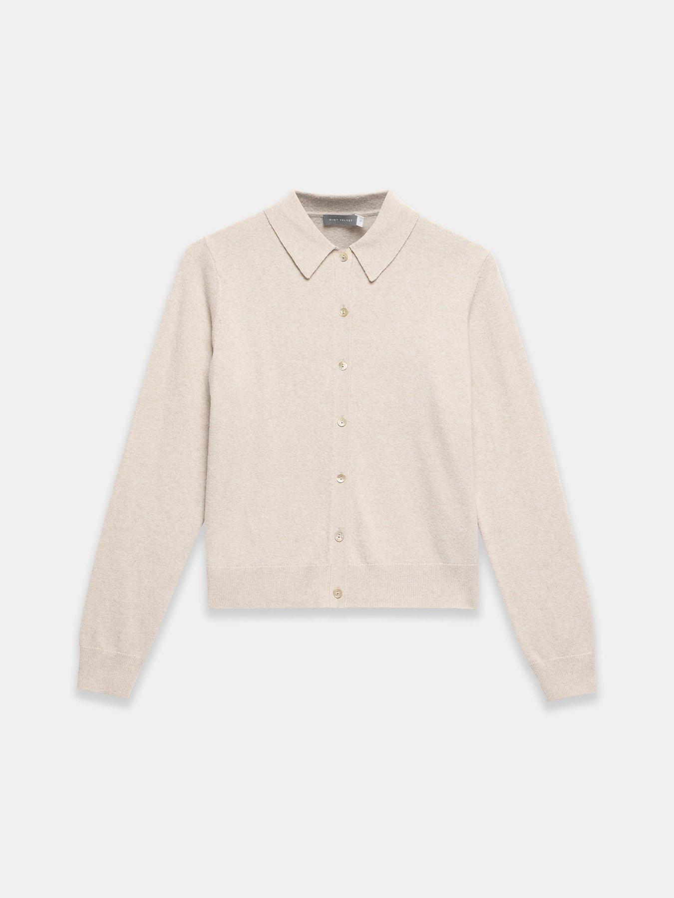 Image 5 of 6 of Mint Velvet Neutral Button Collar Cardigan - Cream