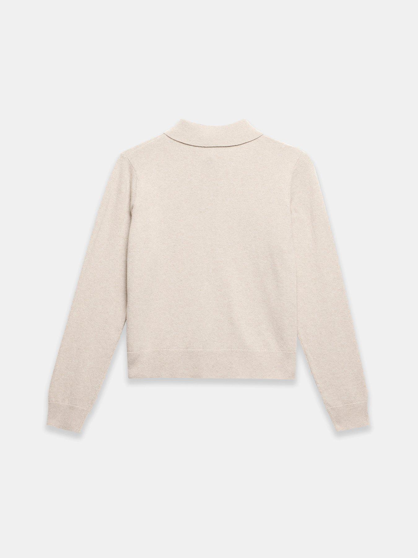 Image 6 of 6 of Mint Velvet Neutral Button Collar Cardigan - Cream