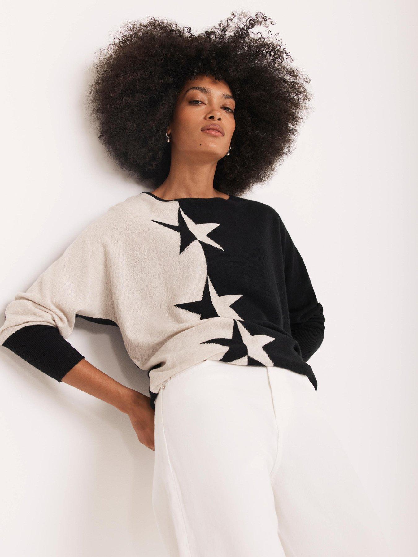 Image 3 of 6 of Mint Velvet Stone Star Batwing Jumper - Cream