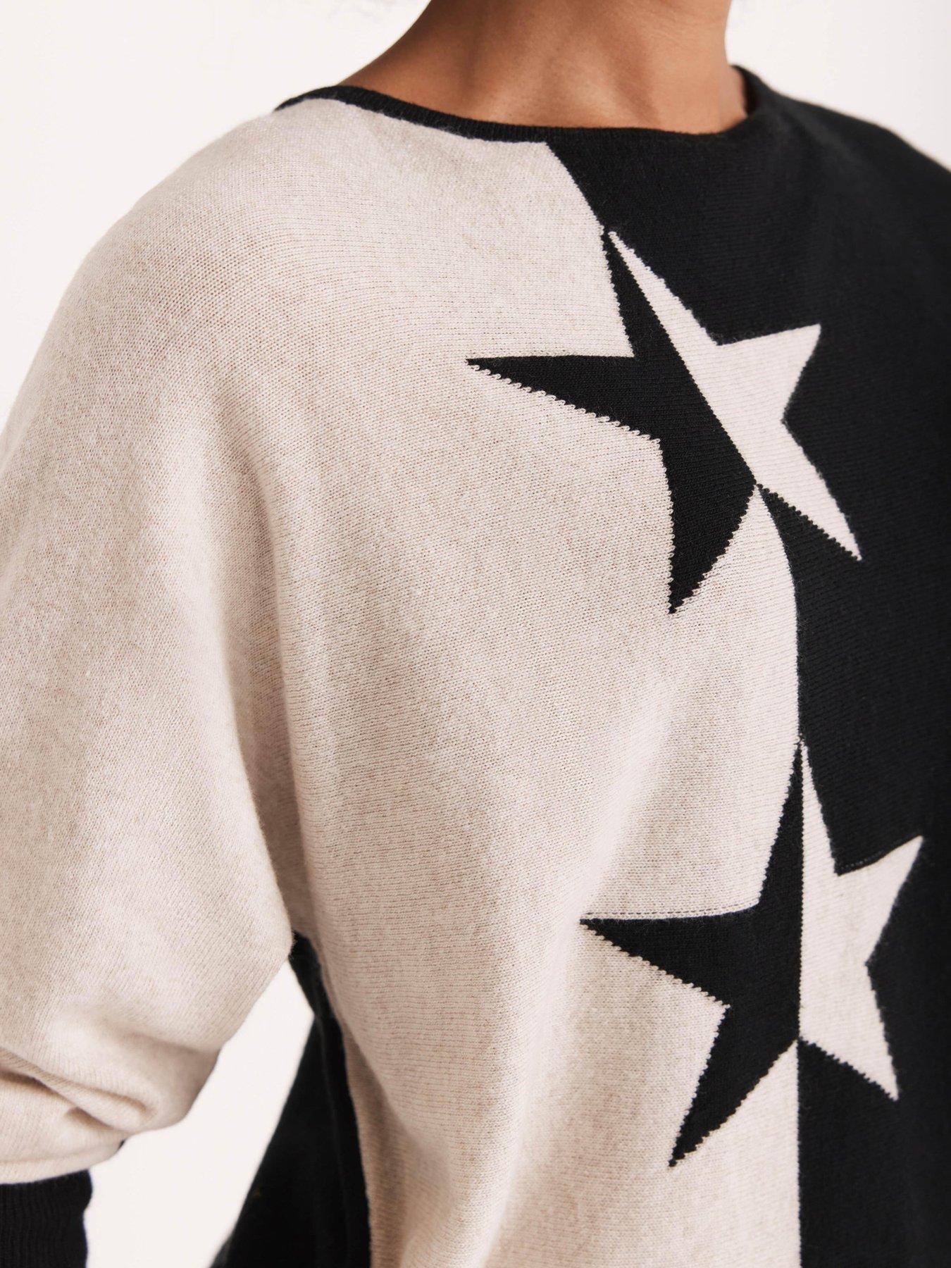 Image 4 of 6 of Mint Velvet Stone Star Batwing Jumper - Cream