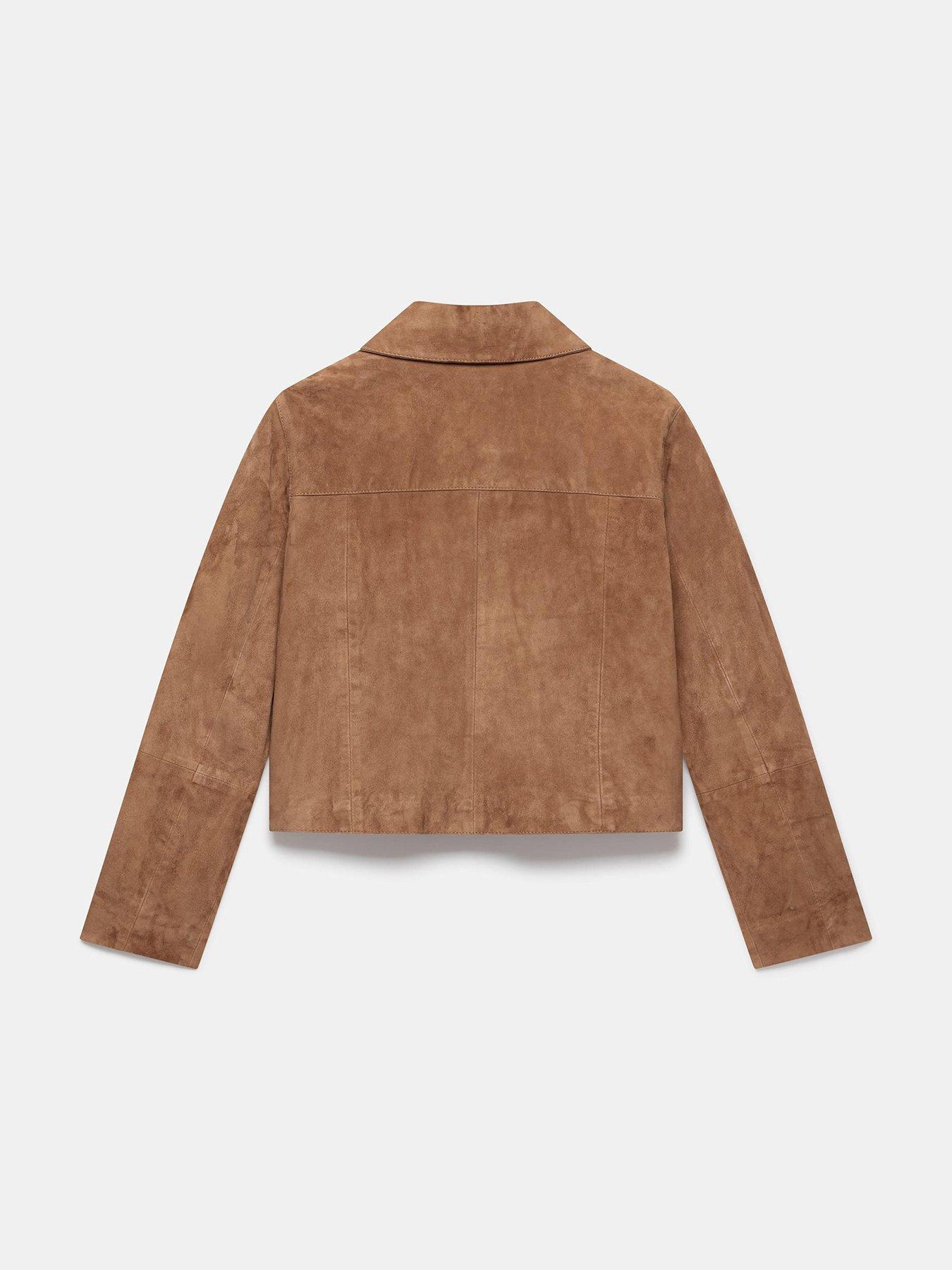 Image 5 of 5 of Mint Velvet Tan Suede Pocket Detail Jacket - Brown