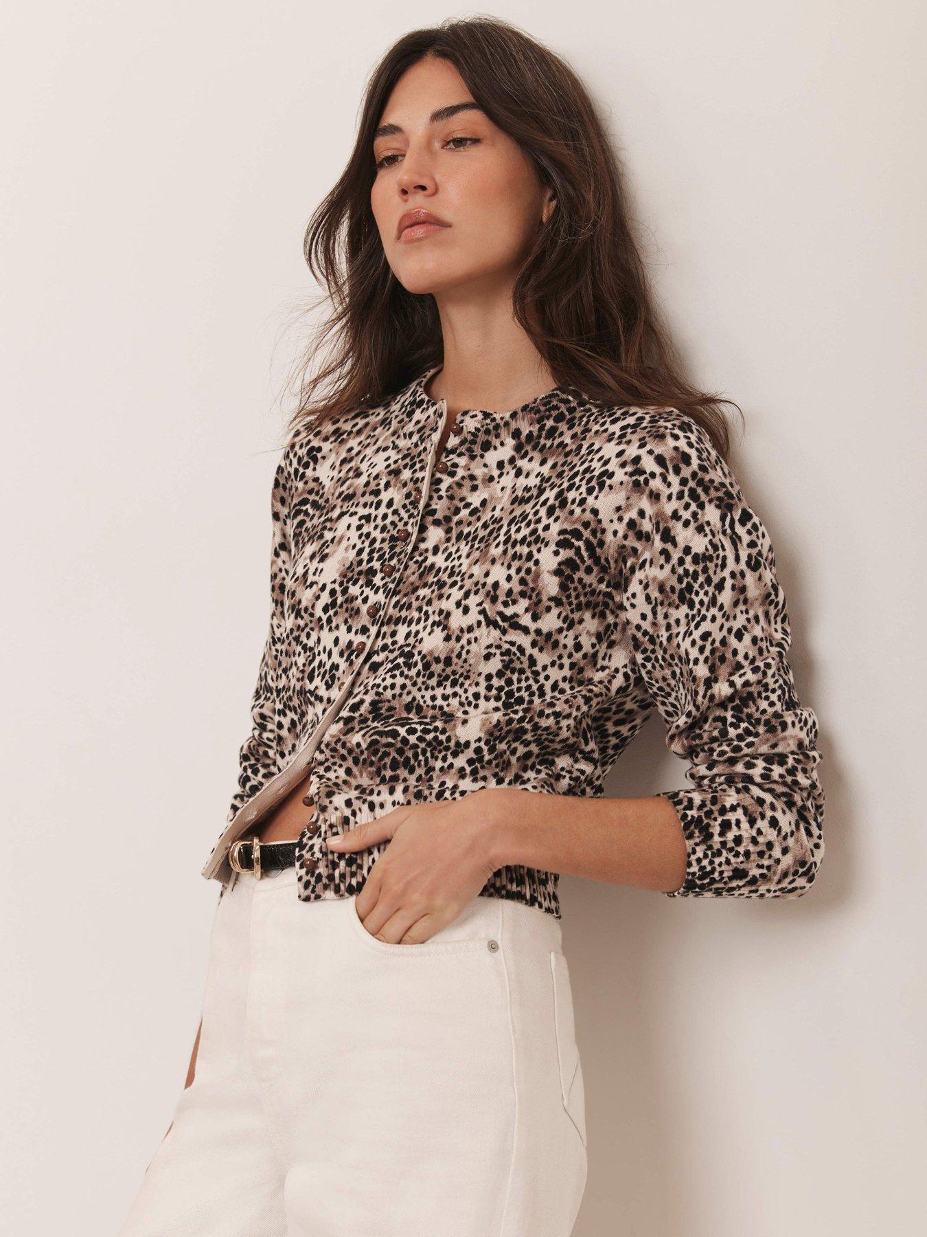 Mint Velvet Leopard Print Cardigan - Brown