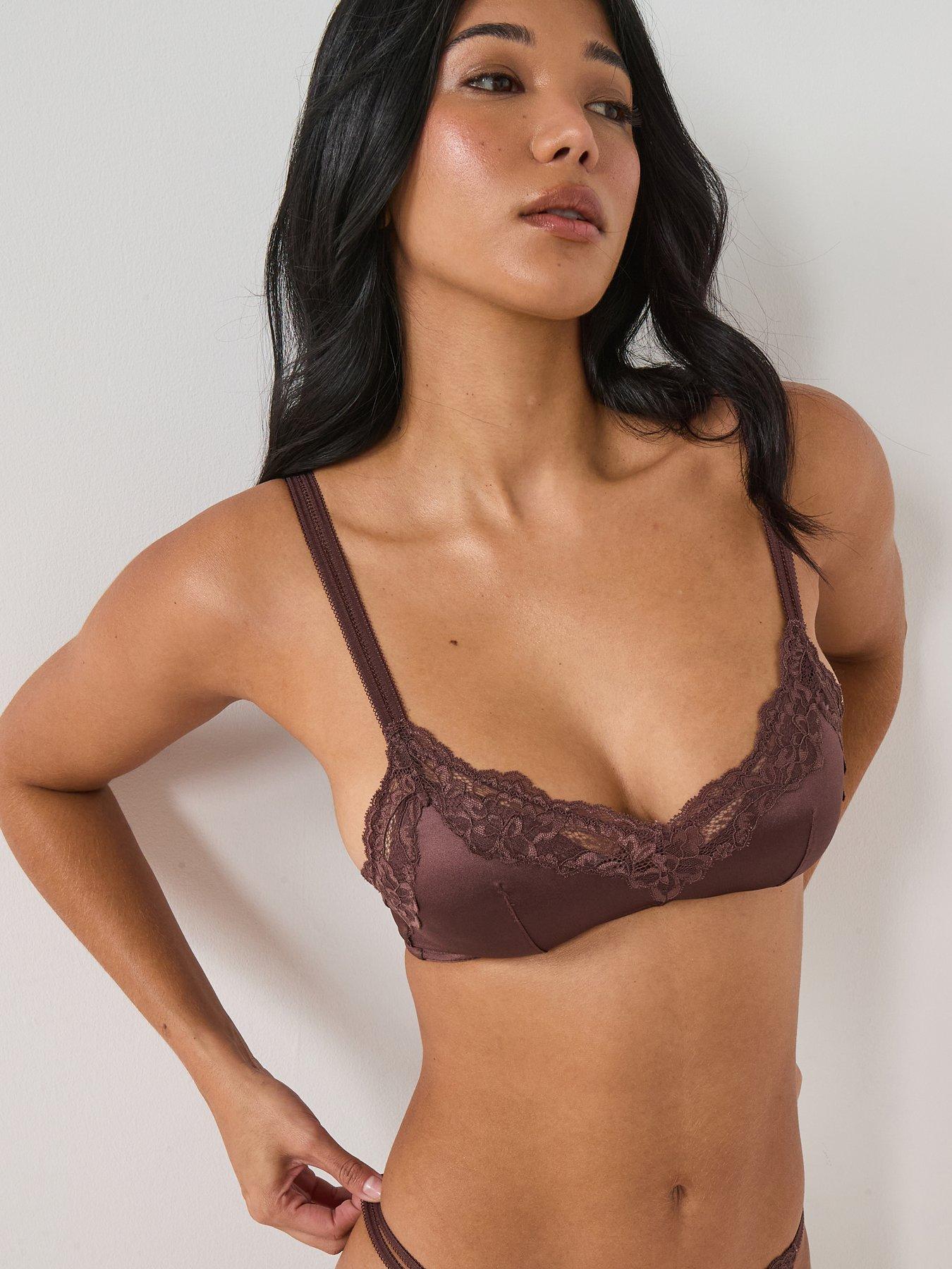 dorina-origins-shiny-micro-non-padded-bralette-brownfront