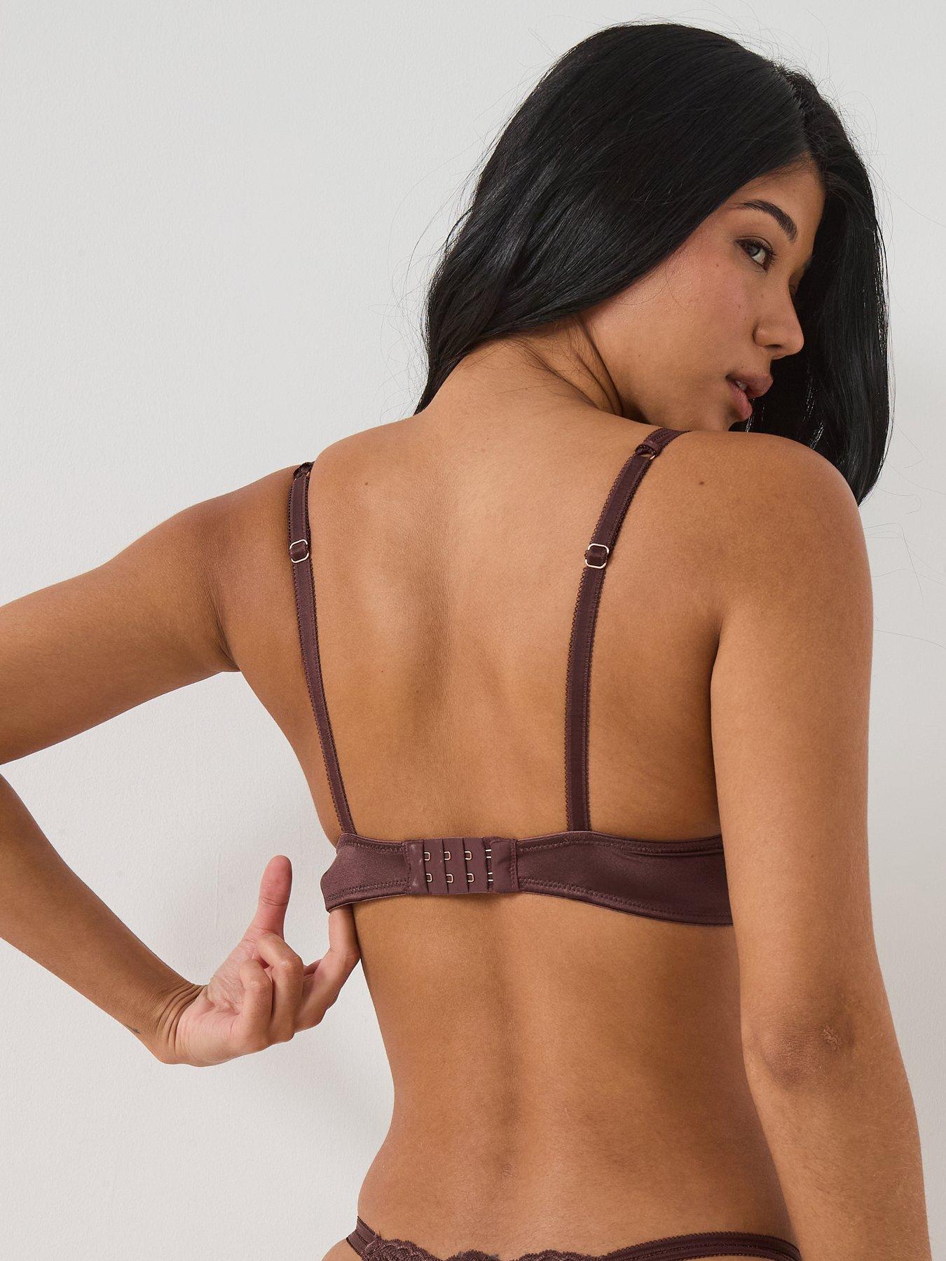 dorina-origins-shiny-micro-non-padded-bralette-brownstillFront