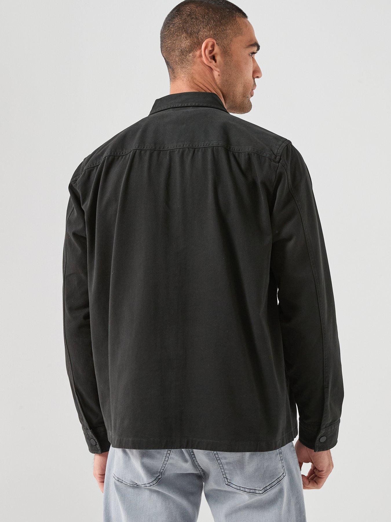 Image 2 of 6 of BOSS Cotton Twill Zip Overshirt - Black