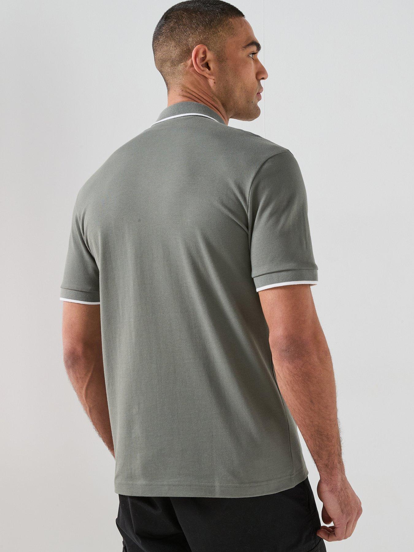Image 2 of 6 of BOSS Passertip Slim Fit Short Sleeve Polo Shirt - Grey