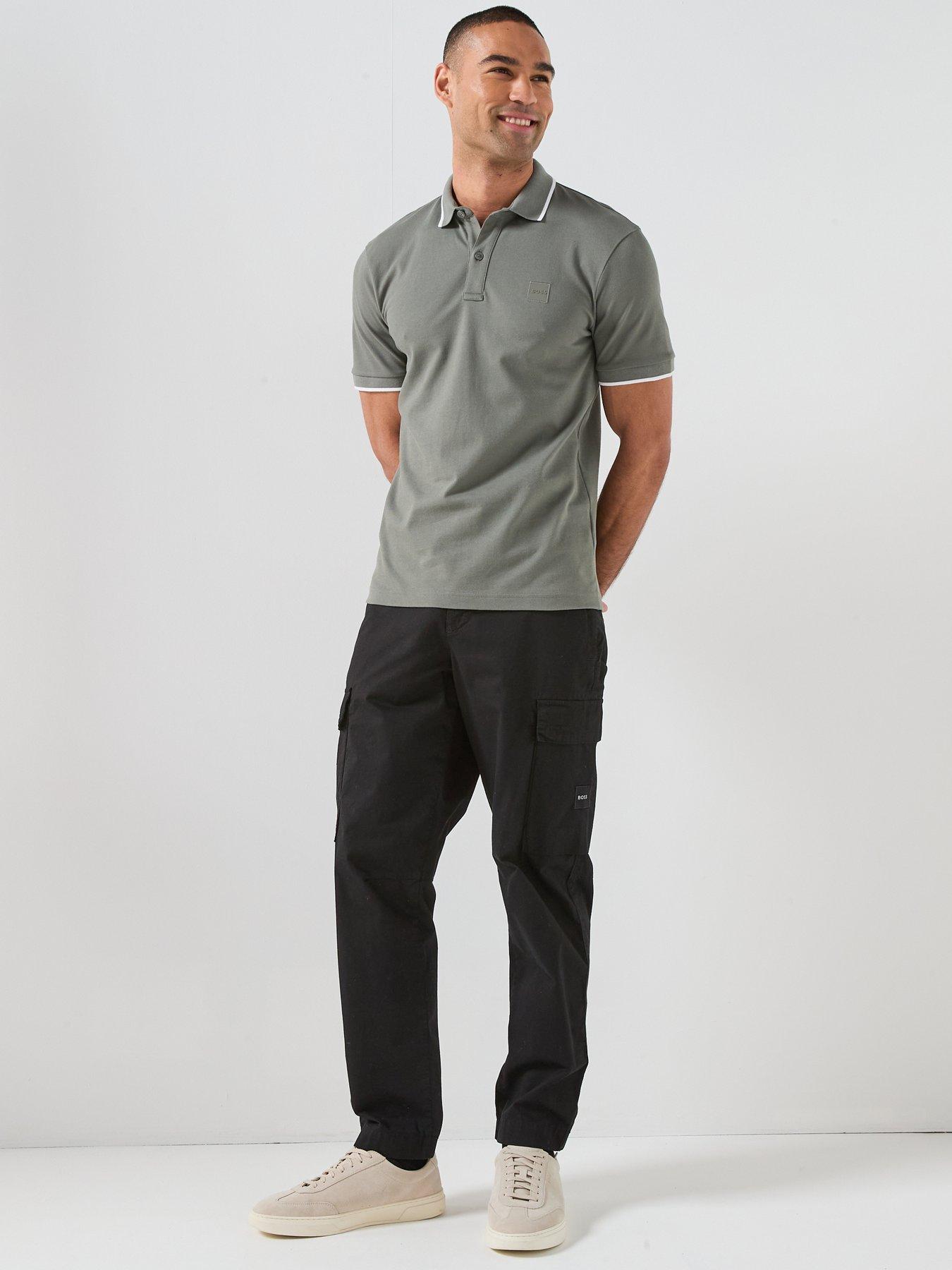 Image 3 of 6 of BOSS Passertip Slim Fit Short Sleeve Polo Shirt - Grey