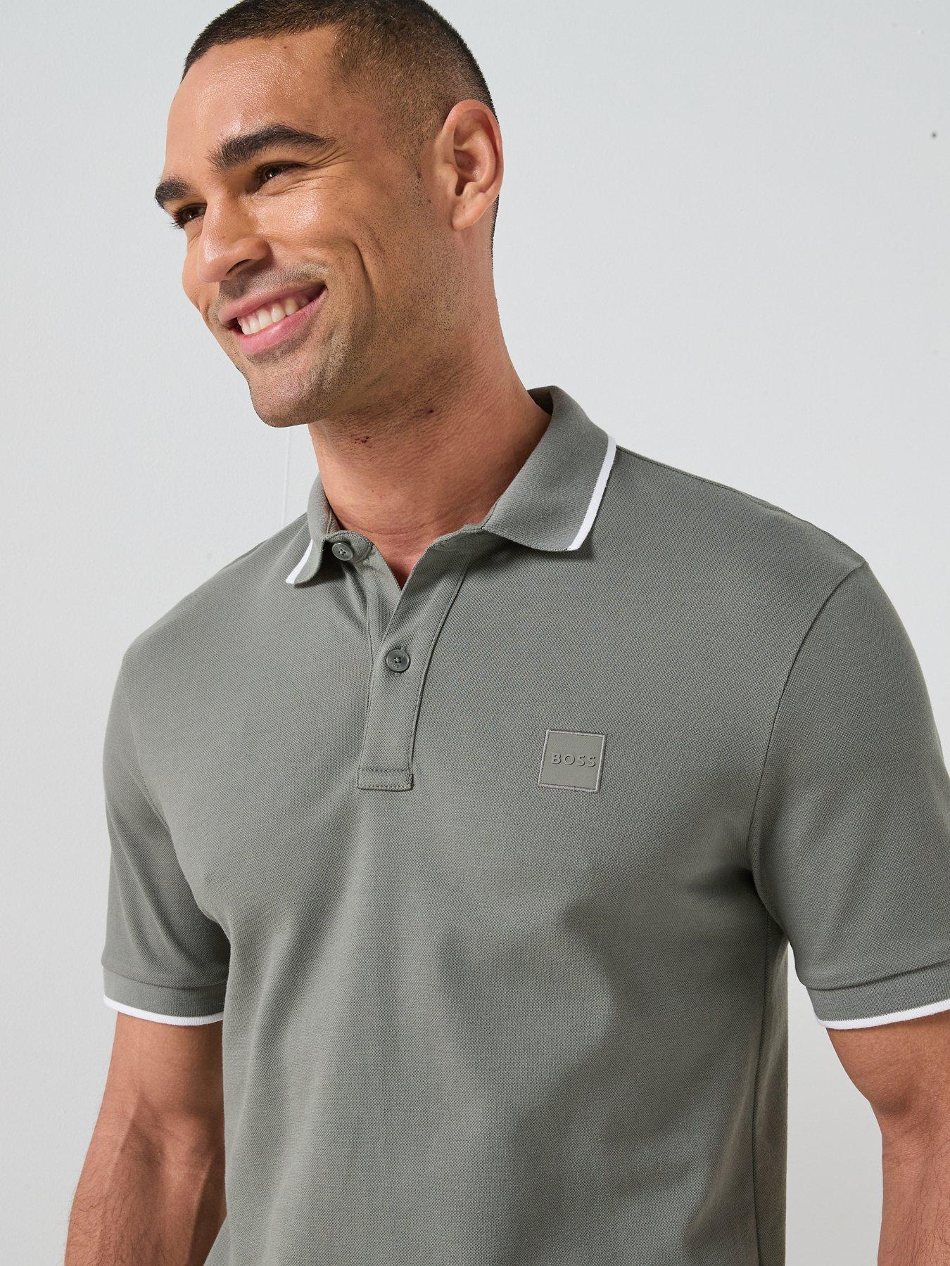 Image 5 of 6 of BOSS Passertip Slim Fit Short Sleeve Polo Shirt - Grey