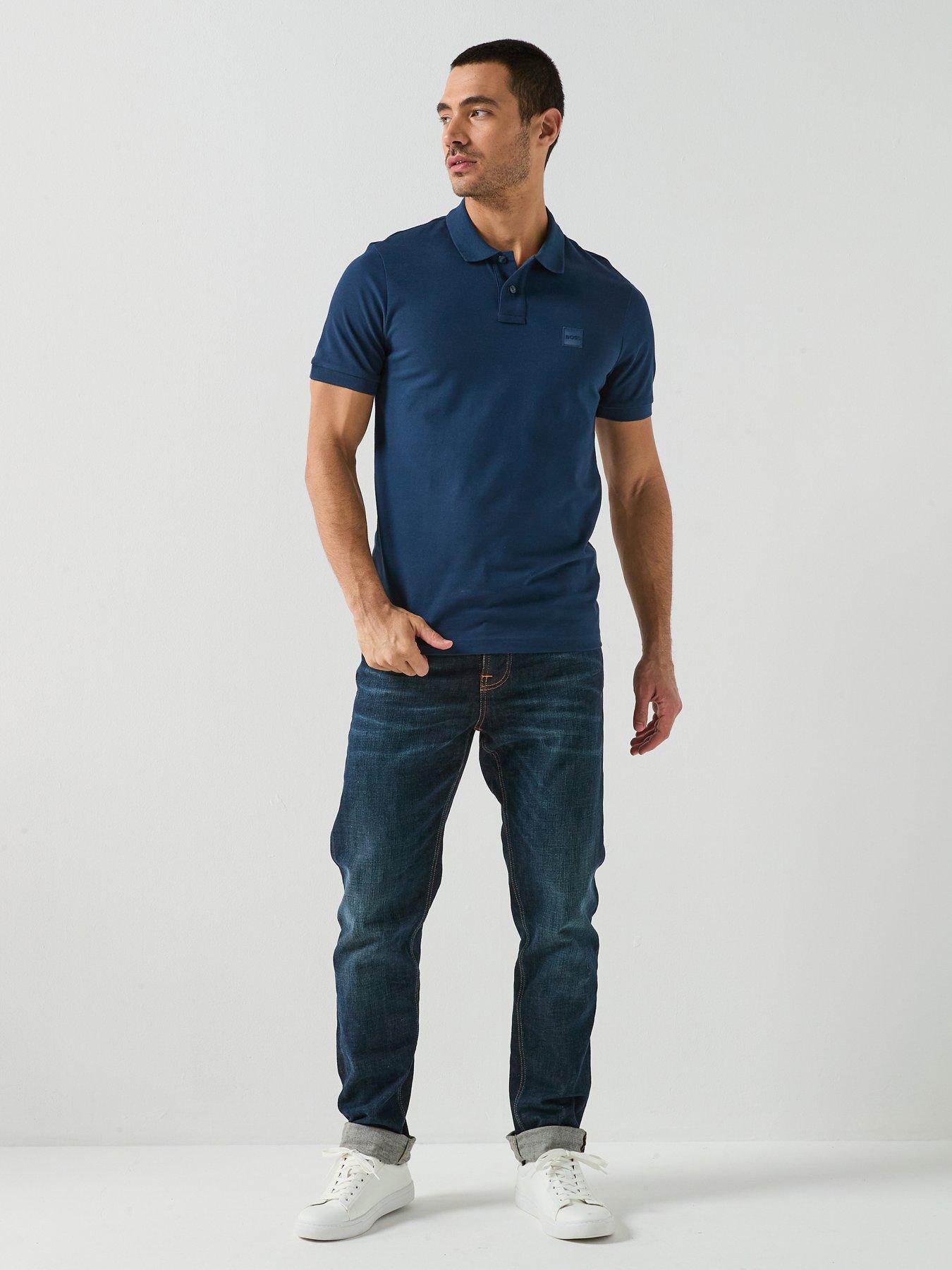Image 3 of 4 of BOSS Boss Passenger Slim Fit Tonal Patch Logo Polo Shirt - Blue