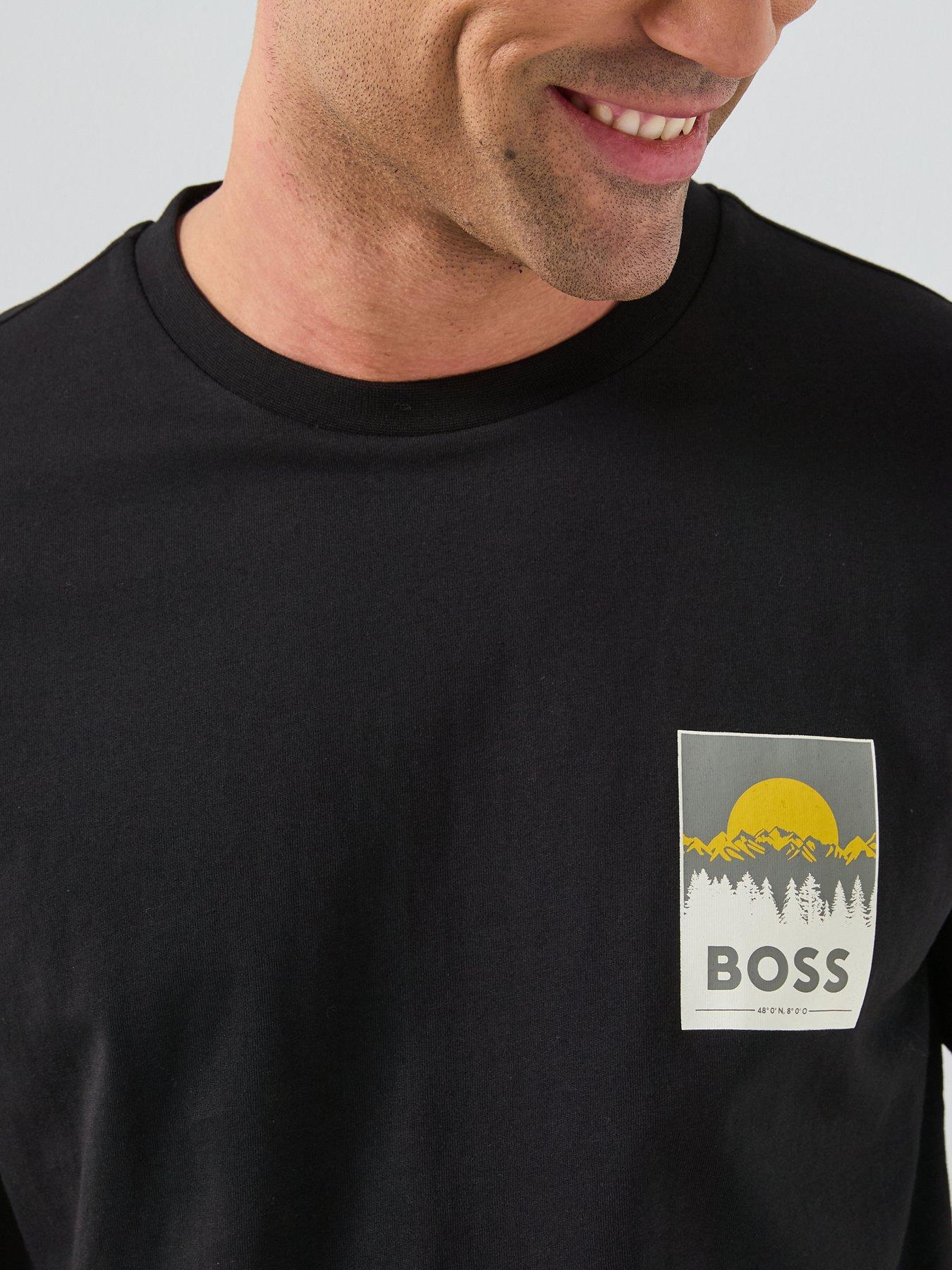 Image 4 of 6 of BOSS Boss Te_plain Small Chest Graphic T-shirt - Black
