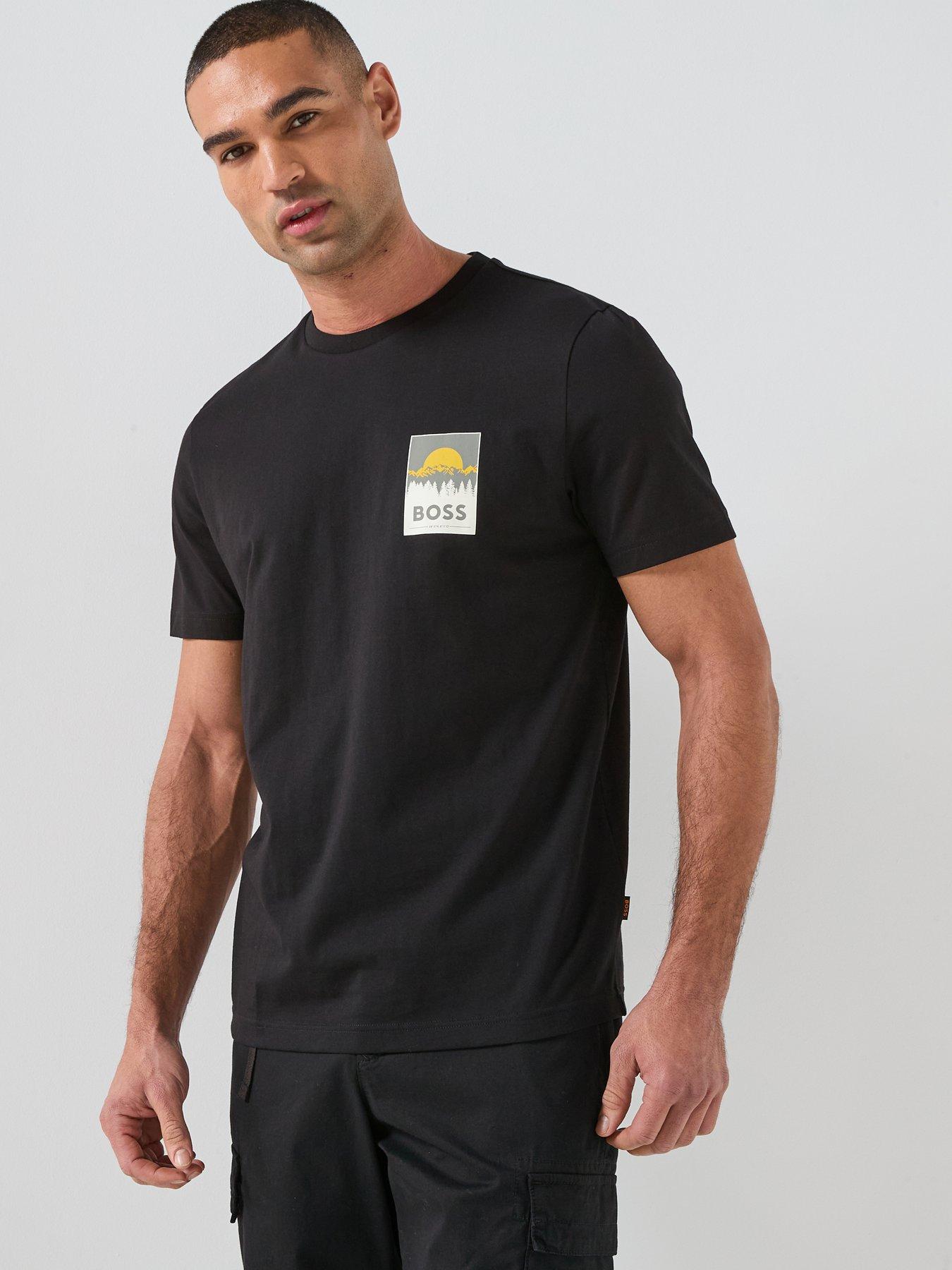 Image 6 of 6 of BOSS Boss Te_plain Small Chest Graphic T-shirt - Black