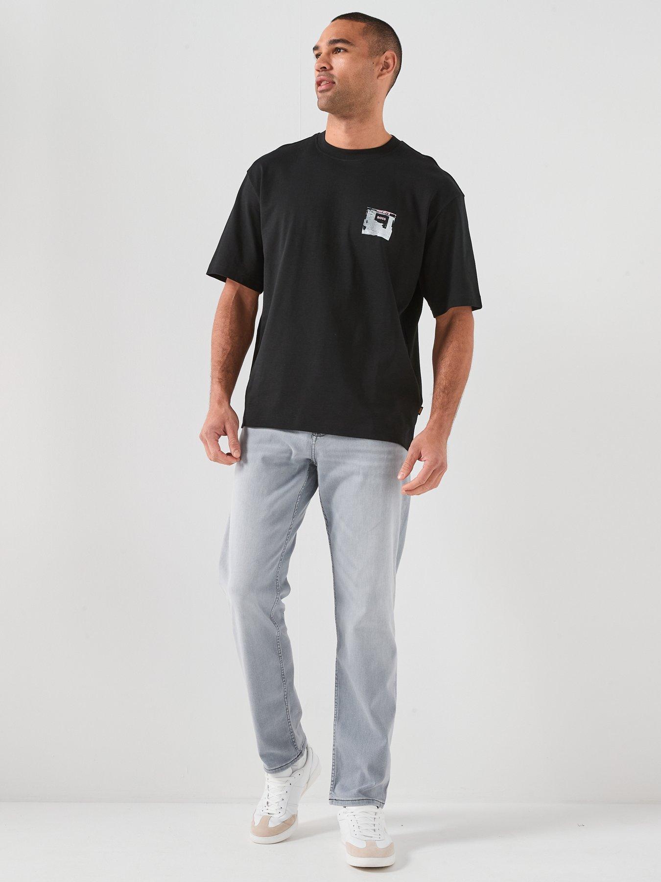 Image 3 of 6 of BOSS Te_City Lights Back Graphic Relaxed Fit T-Shirt - Black