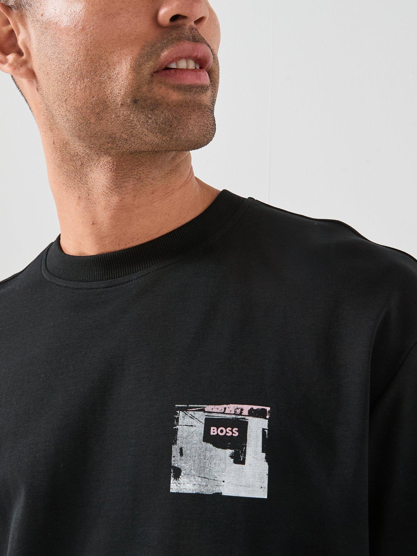 Image 4 of 6 of BOSS Te_City Lights Back Graphic Relaxed Fit T-Shirt - Black