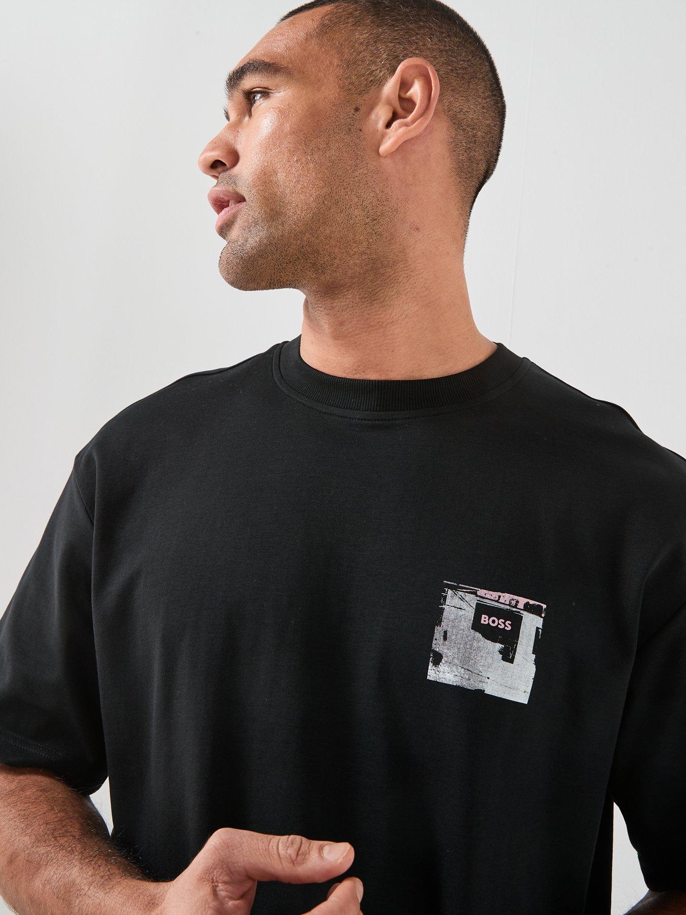 Image 6 of 6 of BOSS Te_City Lights Back Graphic Relaxed Fit T-Shirt - Black