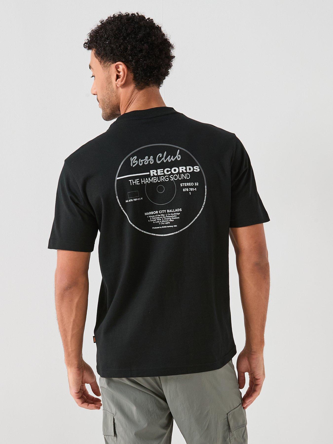 BOSS Club Back Print Regular Fit T-Shirt - Black