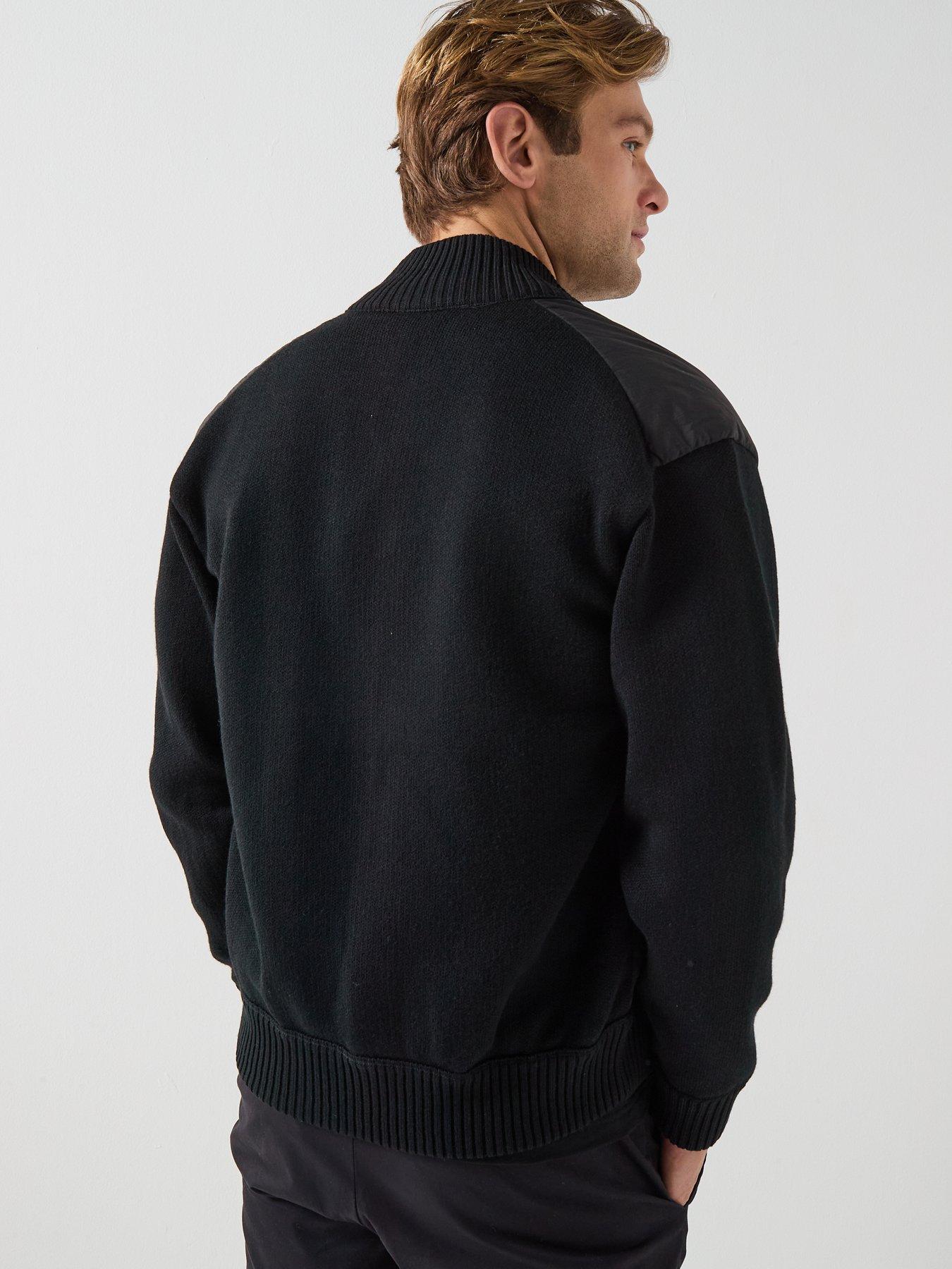 Image 2 of 6 of BOSS Korado Hybrid Zip Through Knitted Jumper - Black