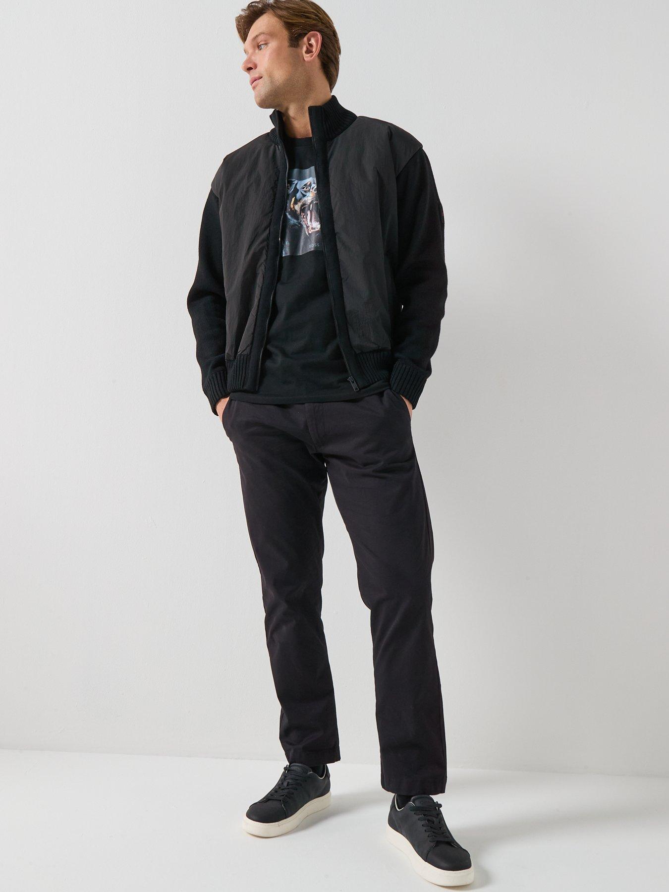 Image 3 of 6 of BOSS Korado Hybrid Zip Through Knitted Jumper - Black