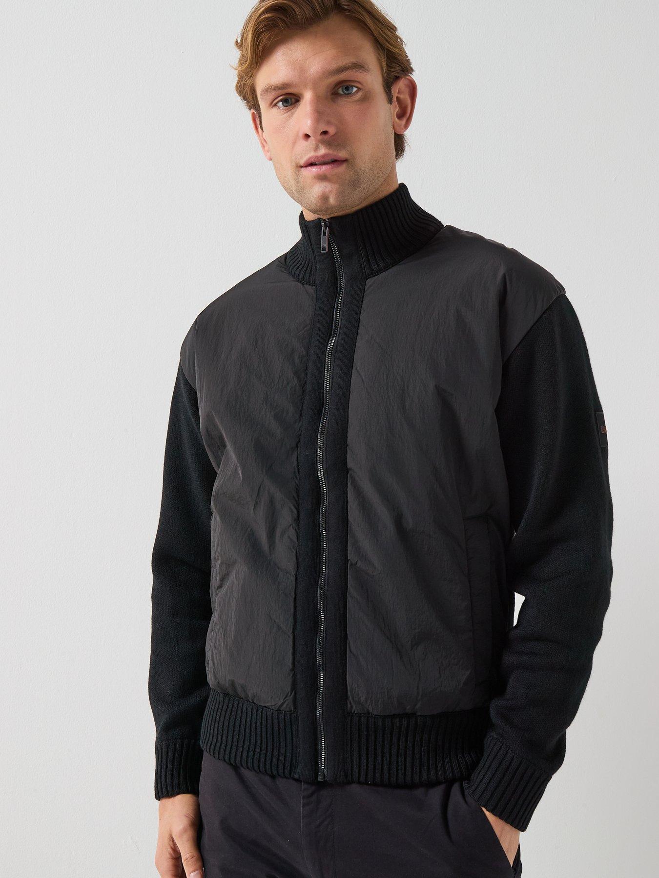 Image 6 of 6 of BOSS Korado Hybrid Zip Through Knitted Jumper - Black