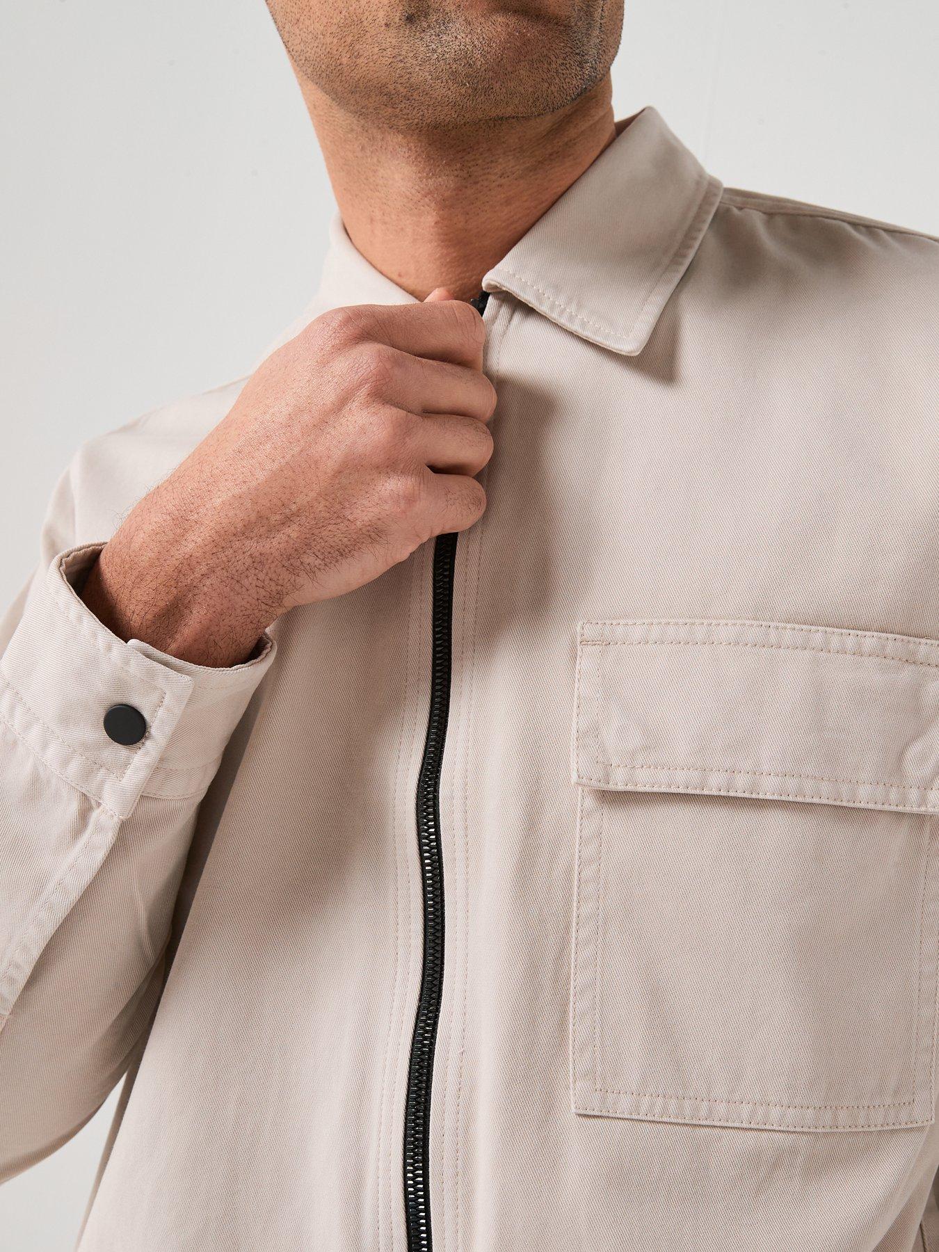 Image 5 of 6 of BOSS Boss Lorum_m Cotton Twill Zip Overshirt - Grey