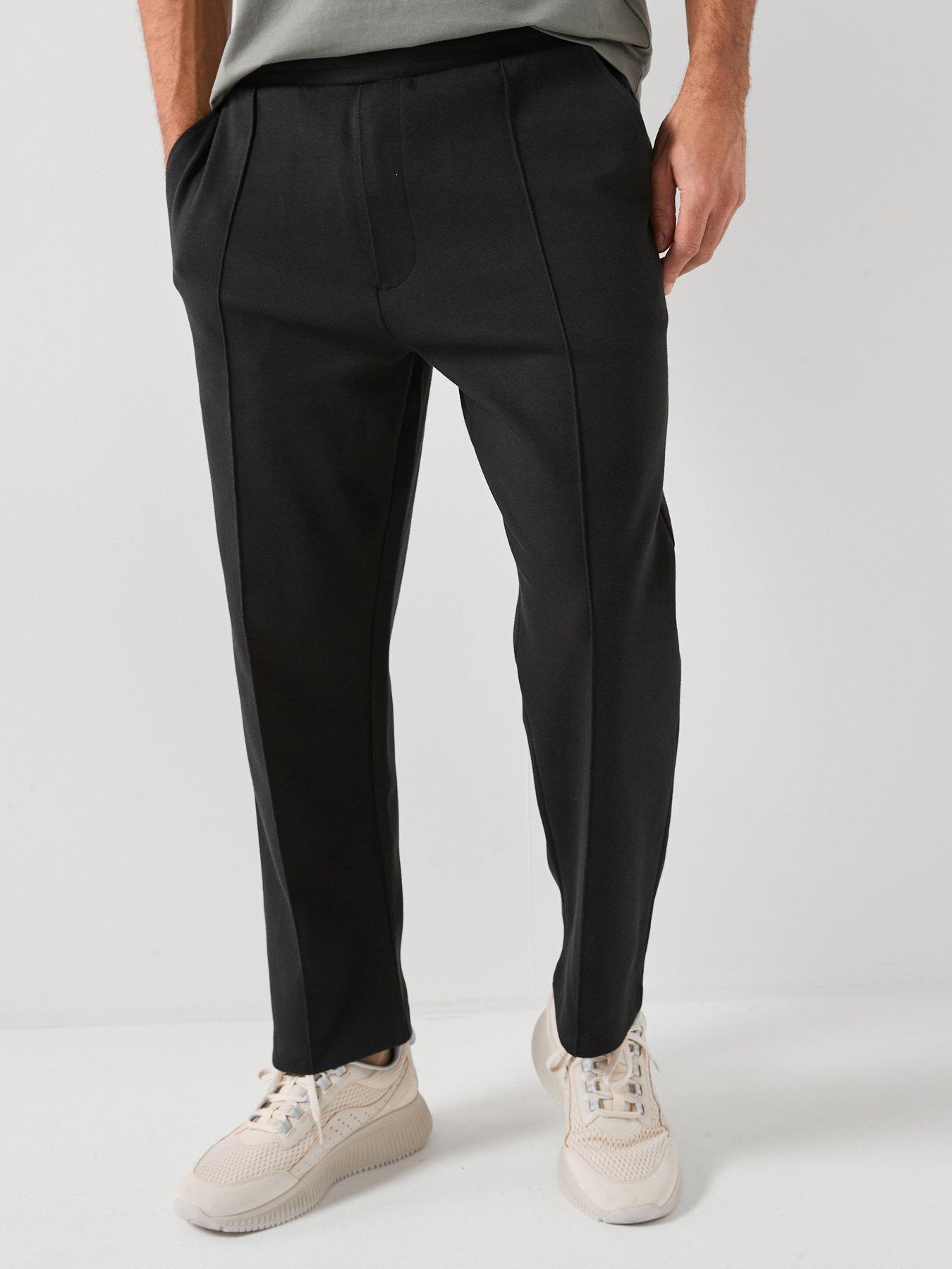 boss-twist-pleated-joggers-black