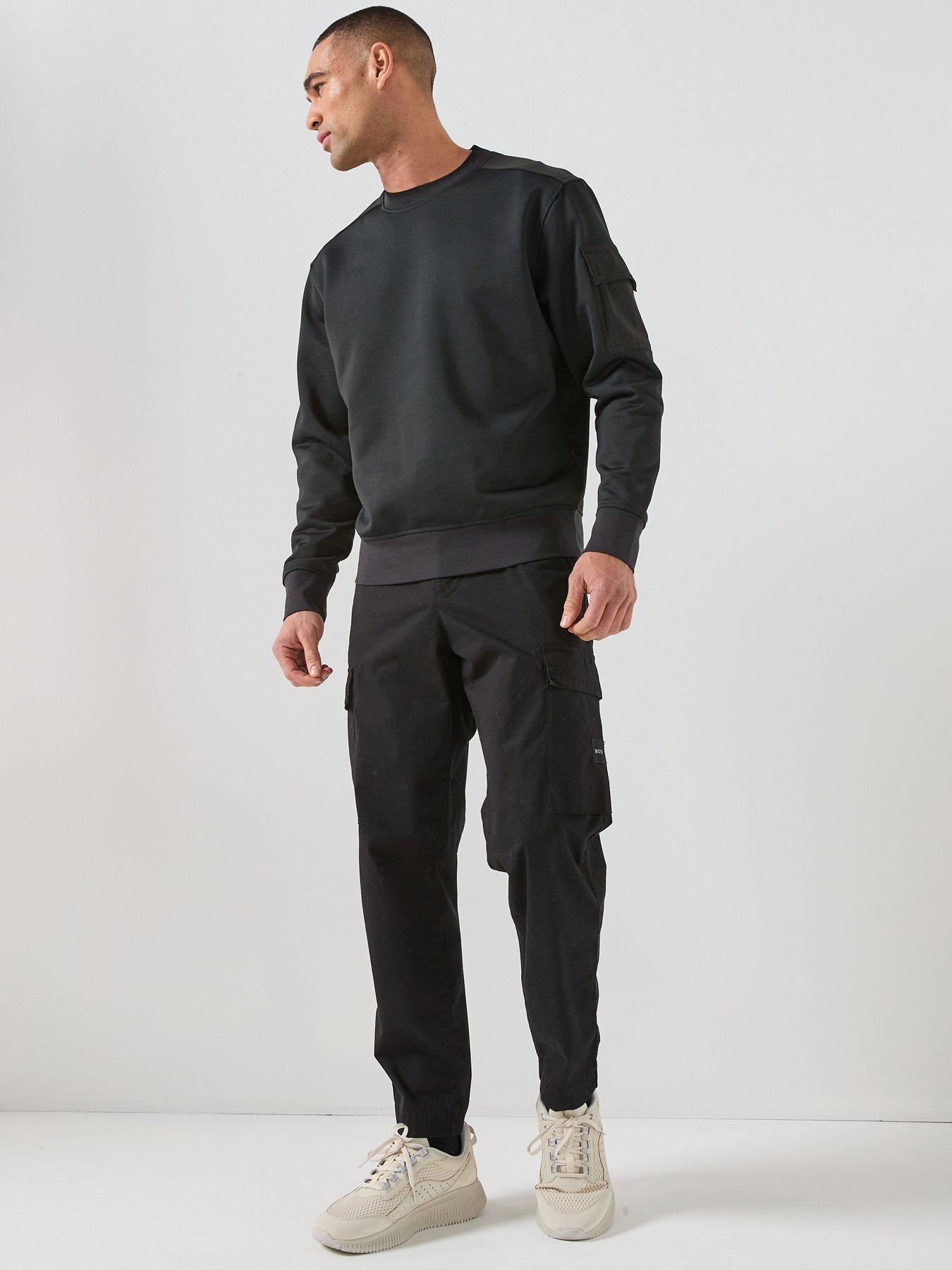 Image 3 of 6 of BOSS Arm Pocket Crew Sweatshirt - Black