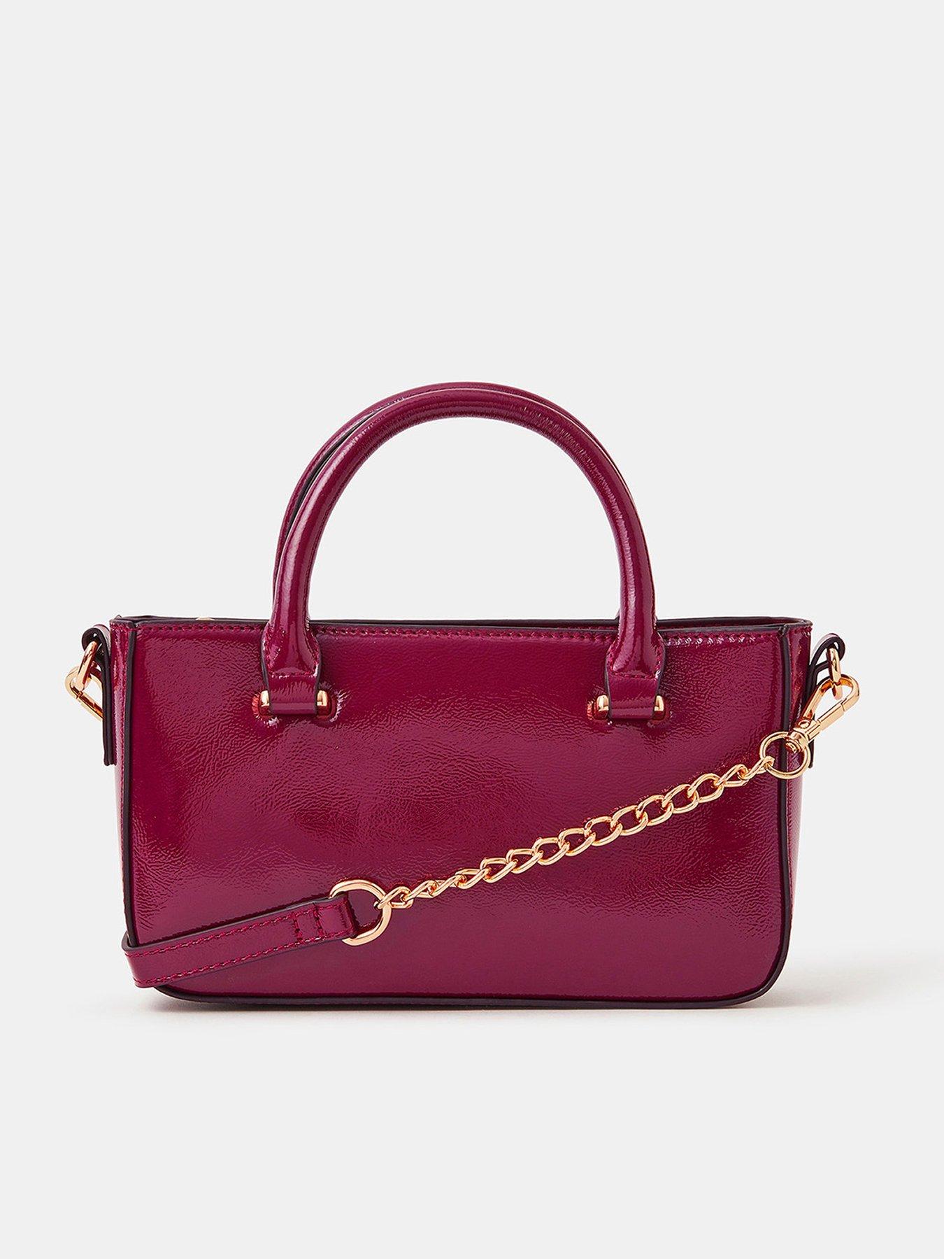 Accessorize Patent Crossbody Handbag - Red