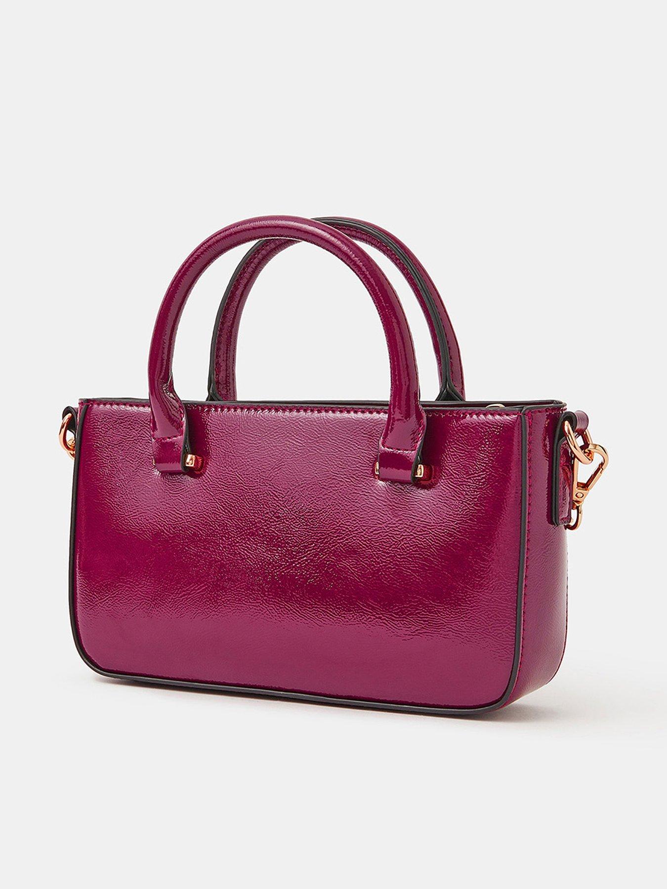 Image 3 of 5 of Accessorize Patent Crossbody Handbag - Red
