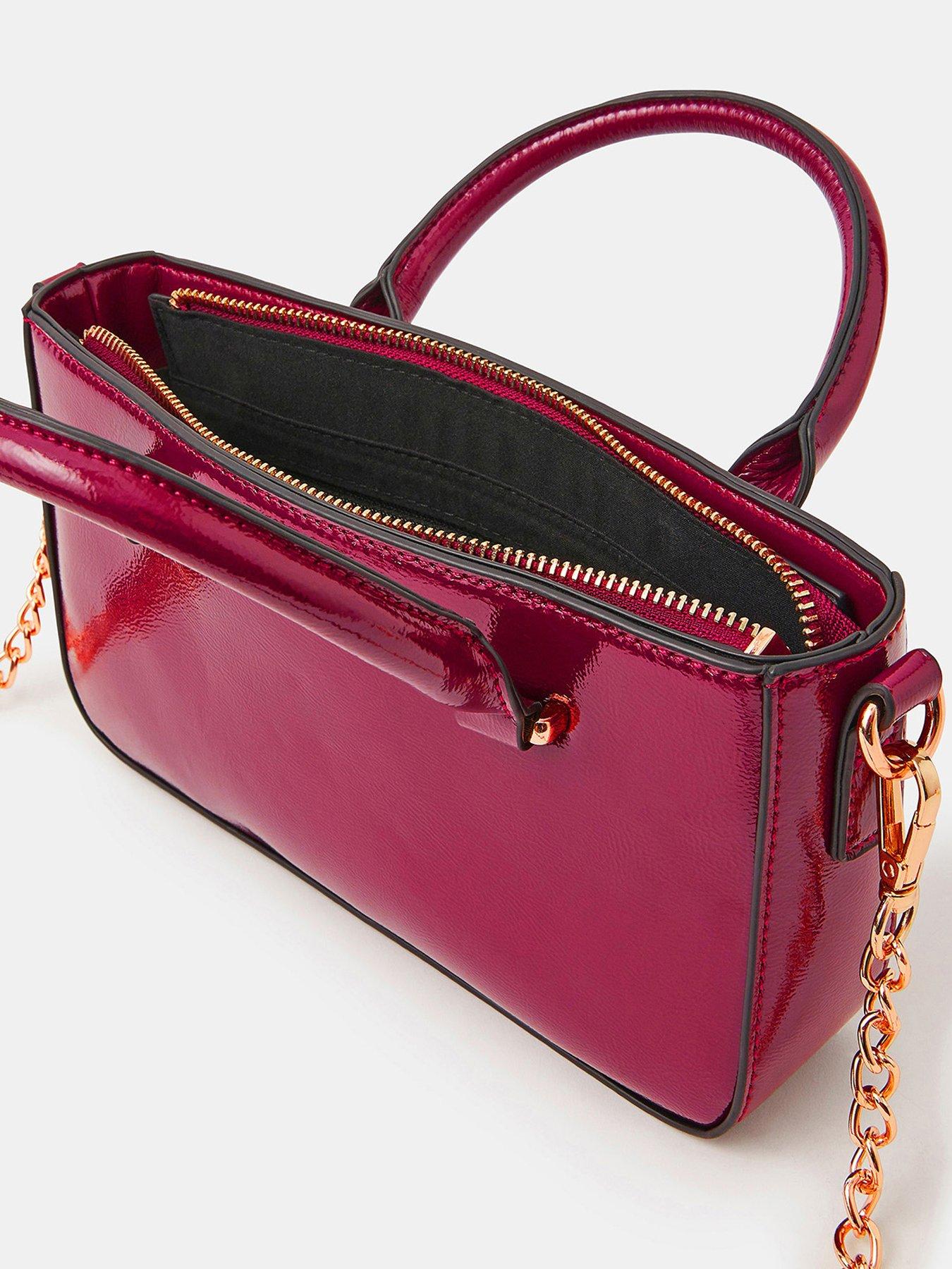 Image 5 of 5 of Accessorize Patent Crossbody Handbag - Red
