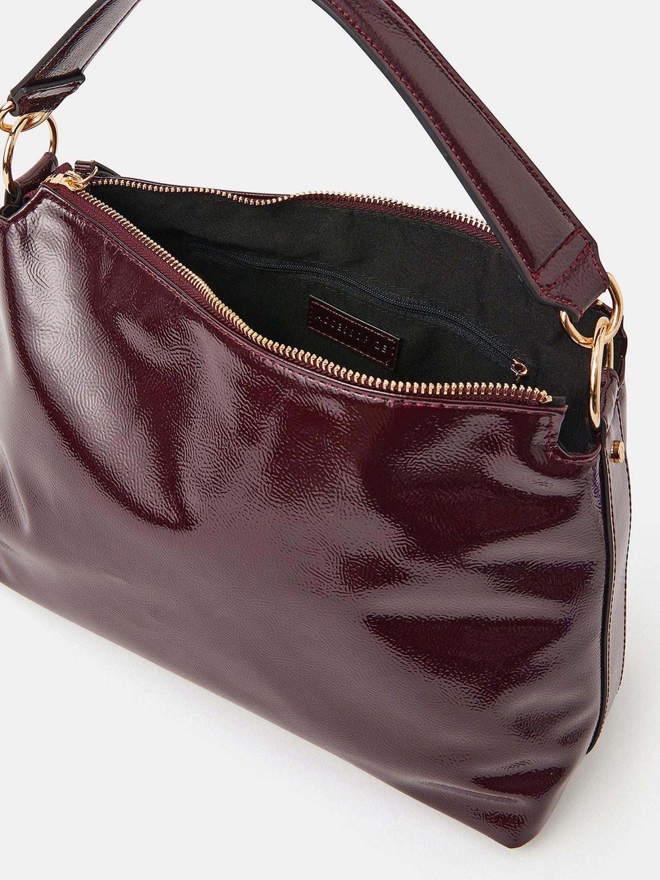 Image 5 of 5 of Accessorize Slouchy Patent Handbag - Red