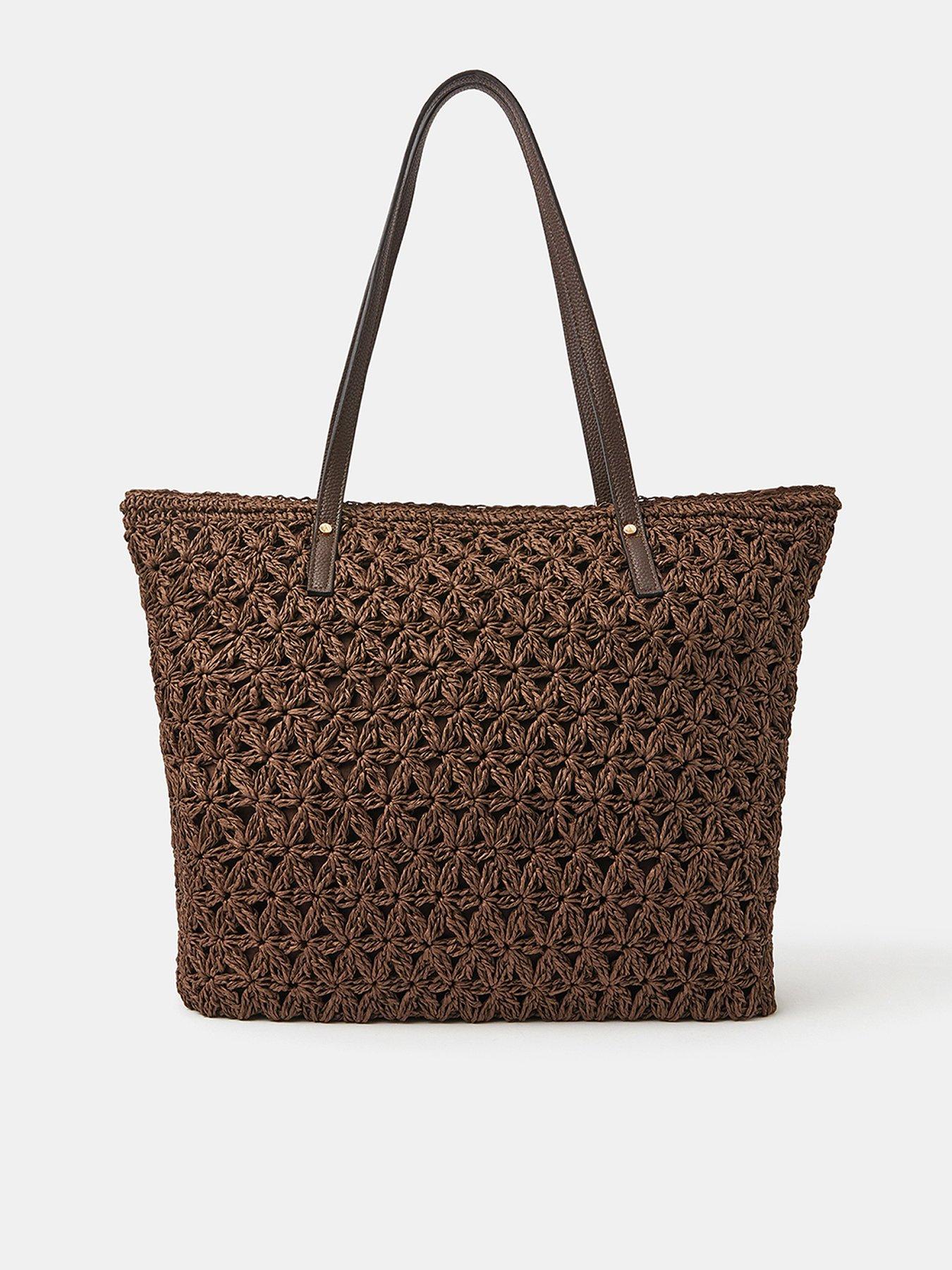 Accessorize Raffia Tote Bag - Brown