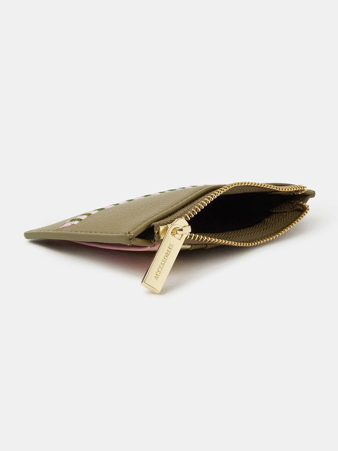 Image 3 of 3 of Accessorize Sausage Dog Embroidered Card Holder - Green