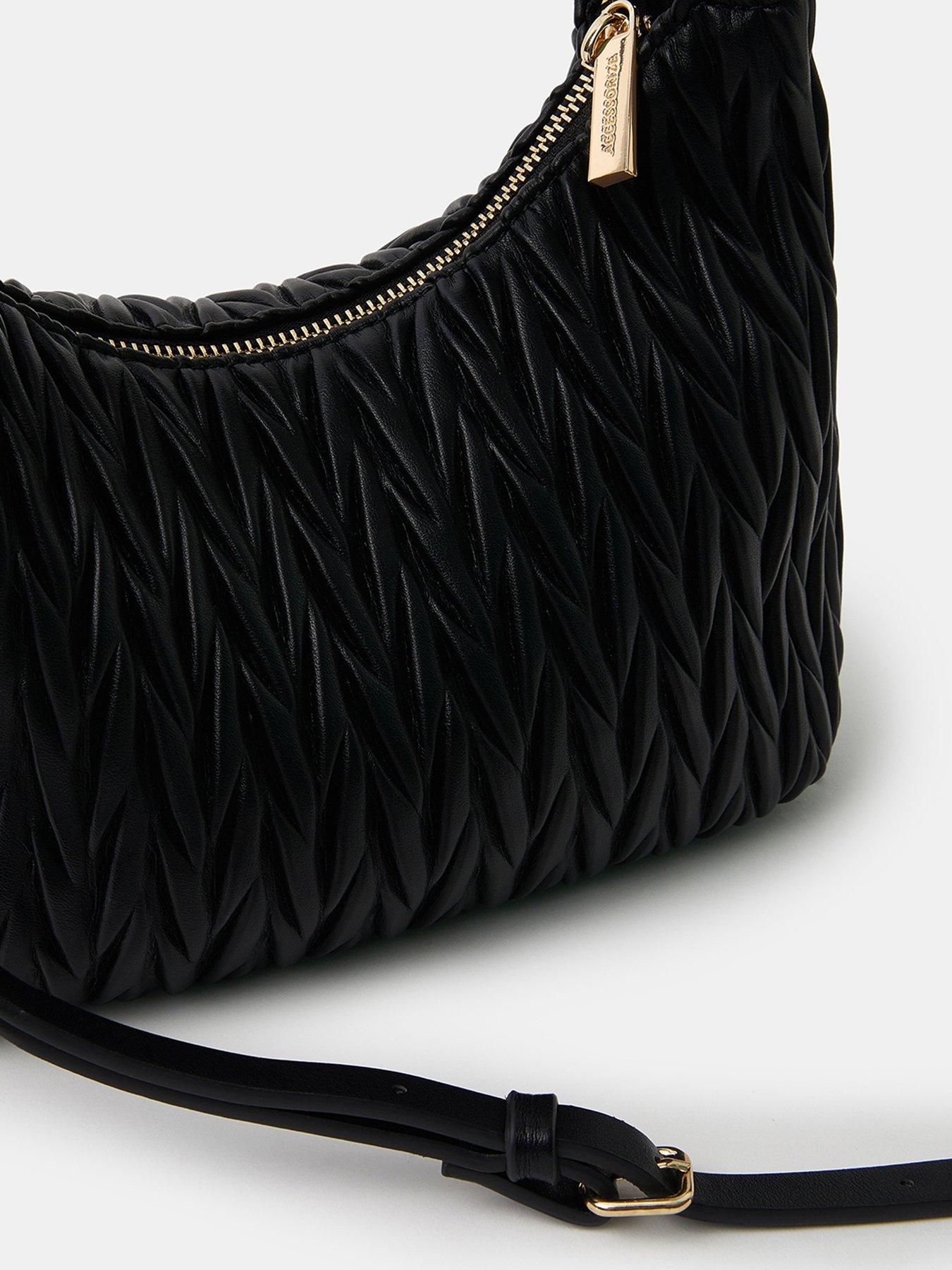 accessorize-ruched-faux-leather-handbag-blackback