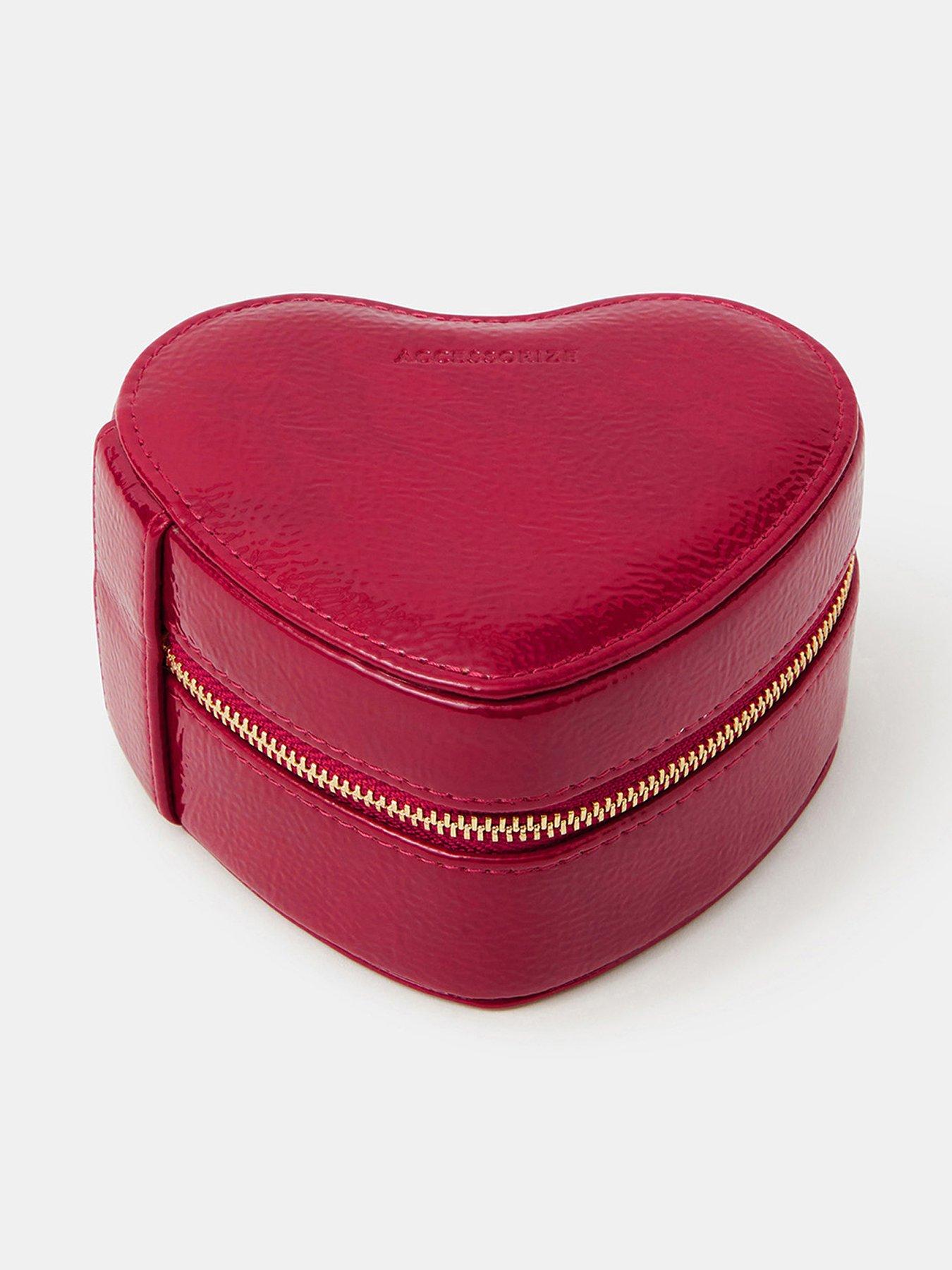 Accessorize Heart Travel Jewellery Box - Red