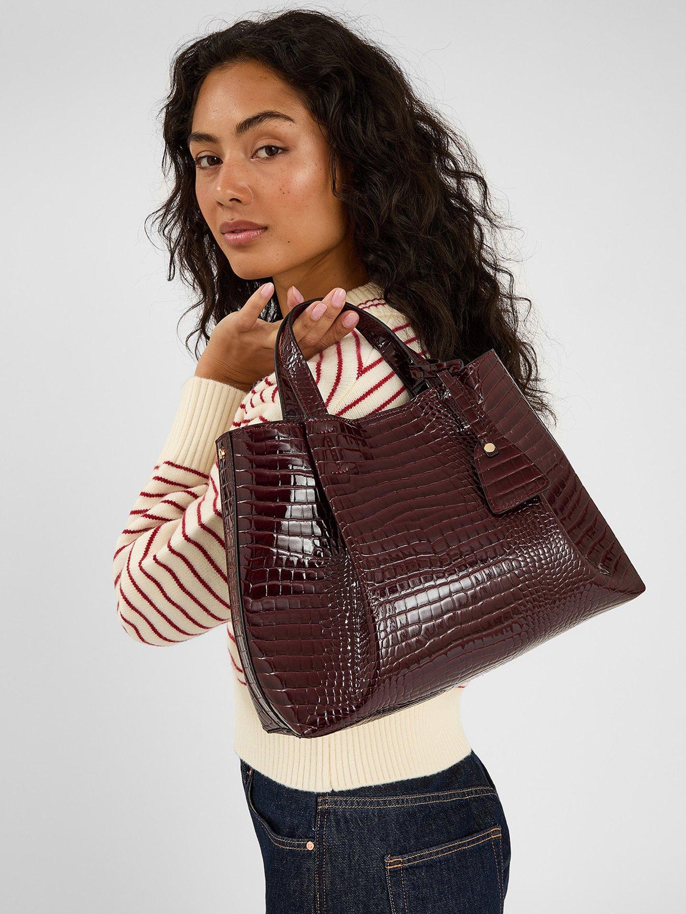 accessorize-faux-croc-skin-patent-tote-bag-redstillFront
