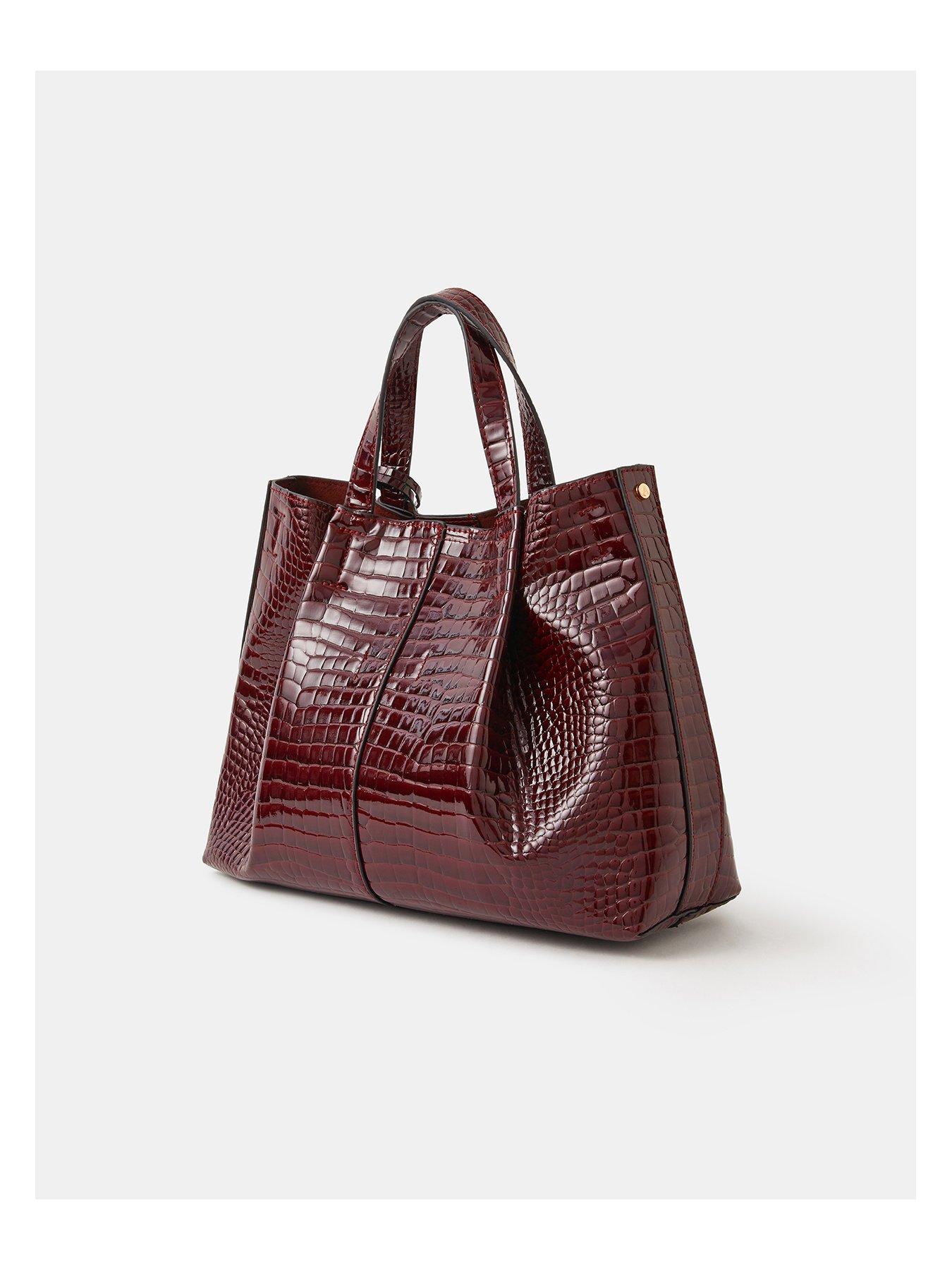 accessorize-faux-croc-skin-patent-tote-bag-redback