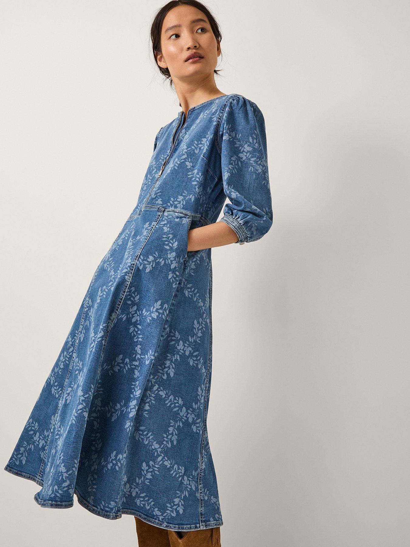 Monsoon Hailsey Floral Dress - Blue