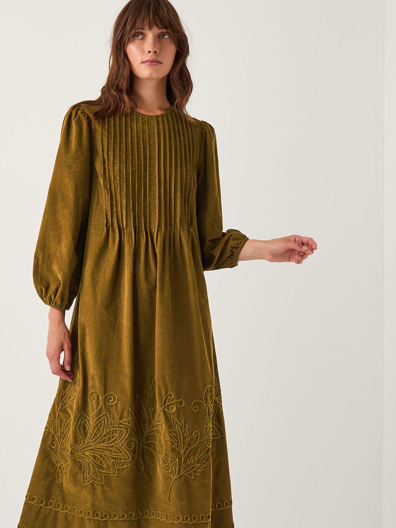 Monsoon Joyce Cord Dress - Green