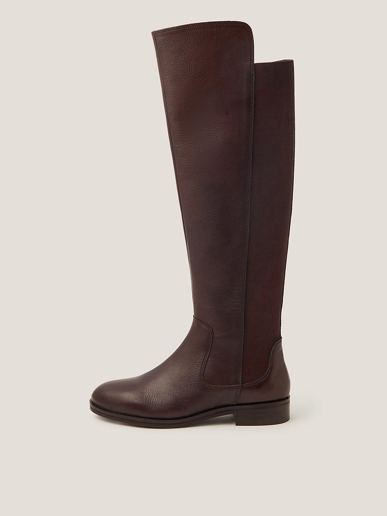 Image 1 of 3 of Monsoon Una Knee High Boot - Chocolate