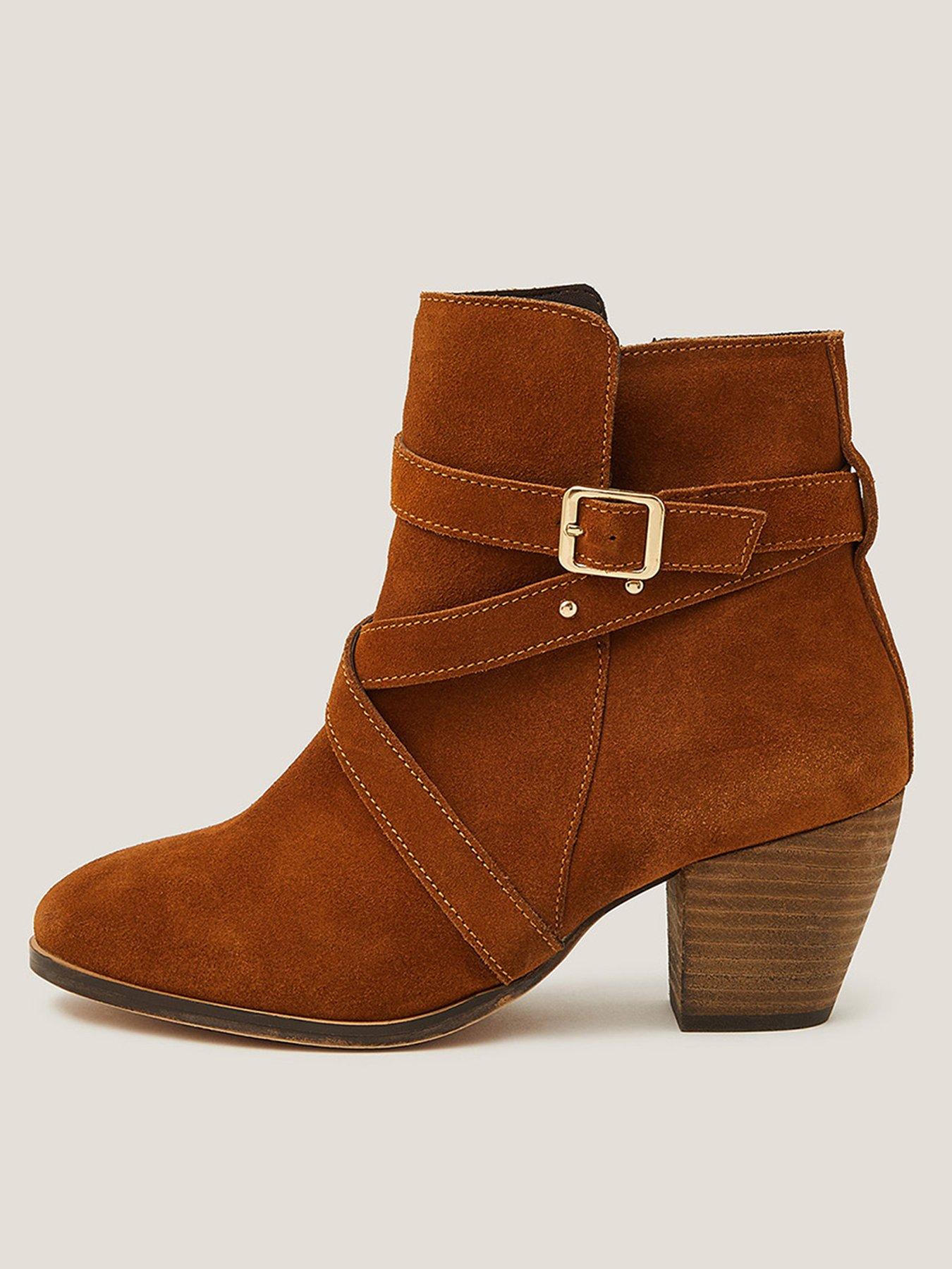 Monsoon Mika Strap Ankle Boot - Tan Brown