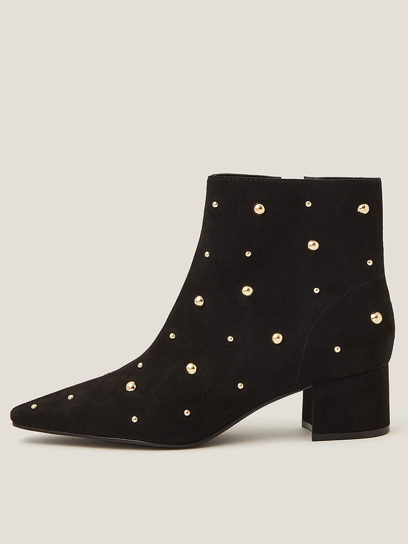 Monsoon Talia Stud Ankle Boots - Black