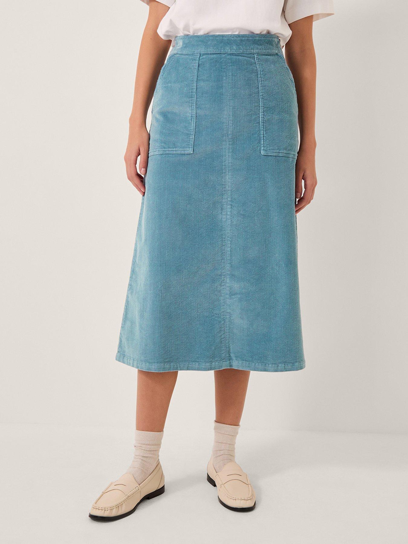 Monsoon Malika Cord Skirt - Blue