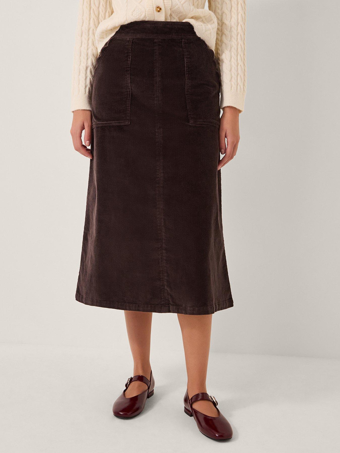 Monsoon Malika Cord Skirt - Brown