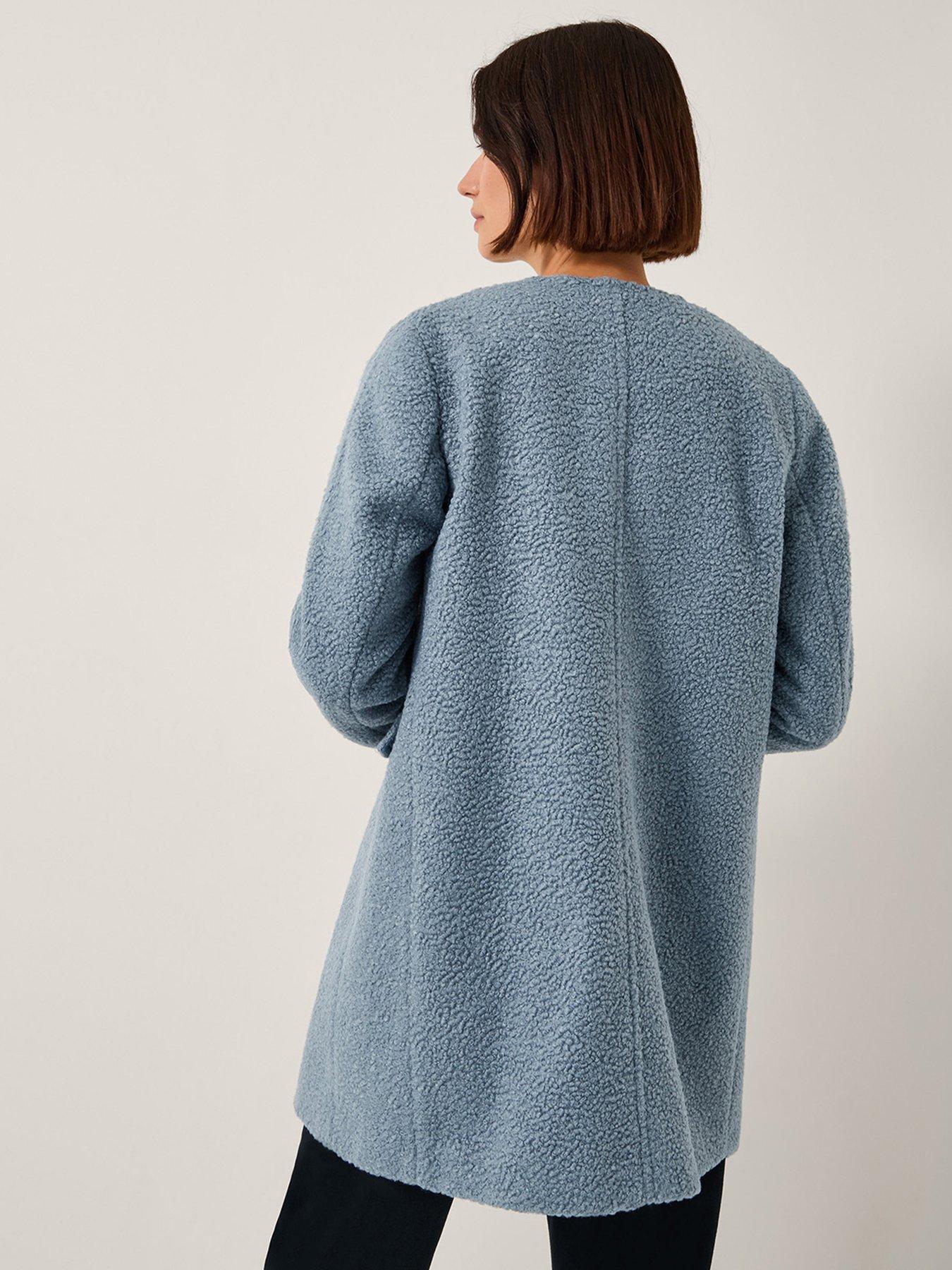 Image 2 of 5 of Monsoon Lily Collarless Coat - Pale Blue