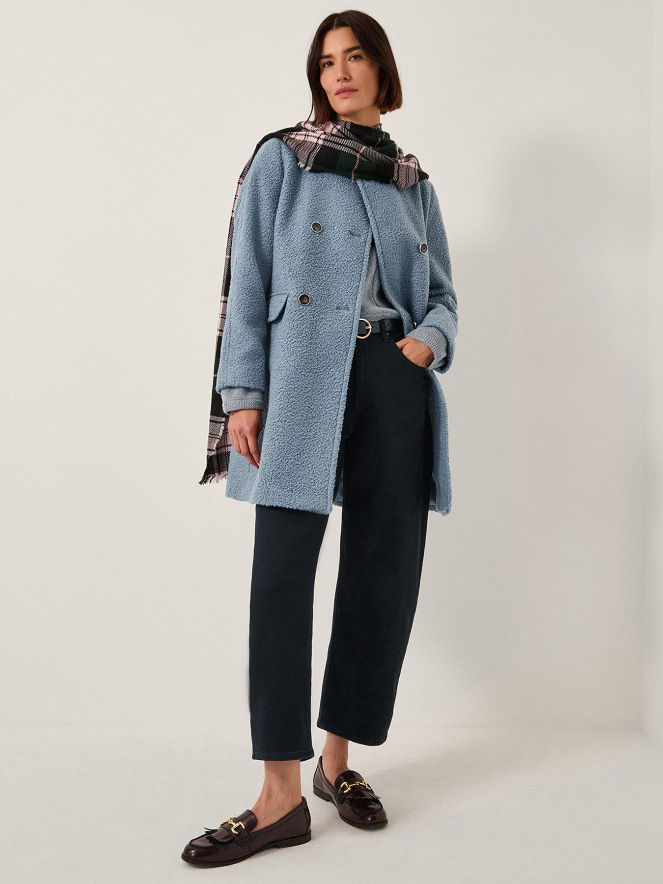 Image 3 of 5 of Monsoon Lily Collarless Coat - Pale Blue