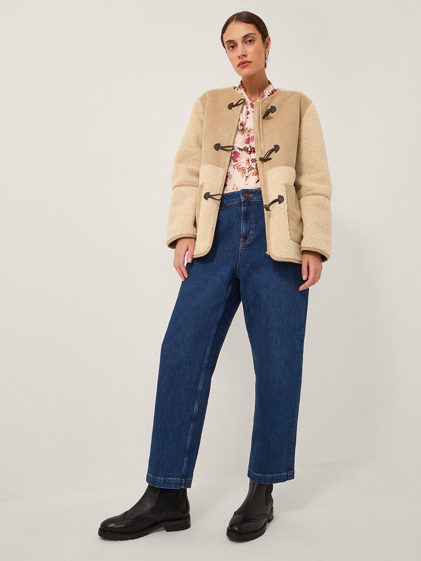 Image 1 of 5 of Monsoon Teri Borg Mix Jacket - Beige