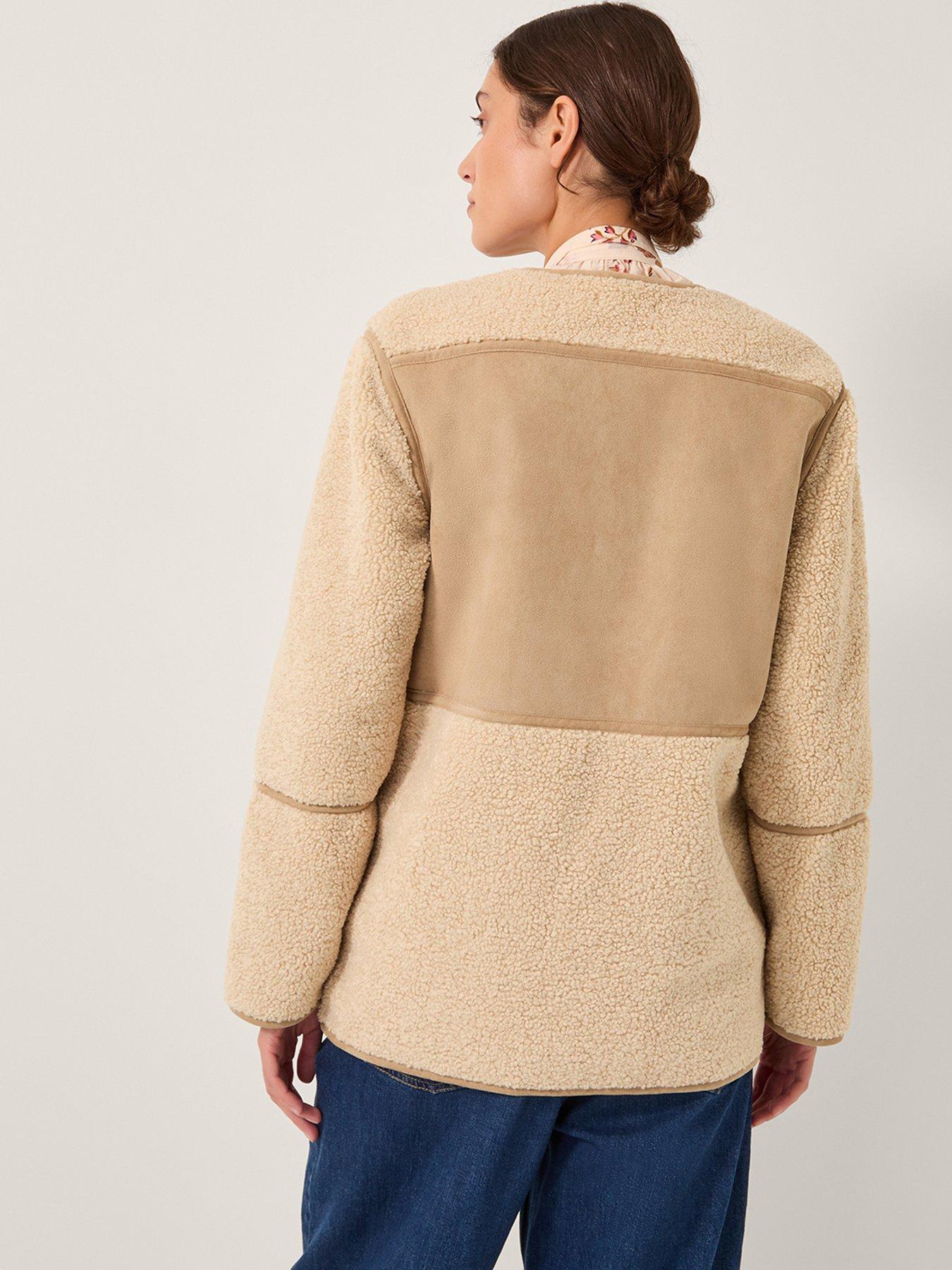Image 2 of 5 of Monsoon Teri Borg Mix Jacket - Beige