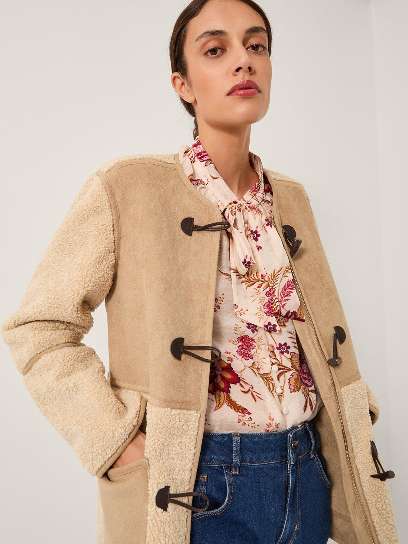 Image 4 of 5 of Monsoon Teri Borg Mix Jacket - Beige